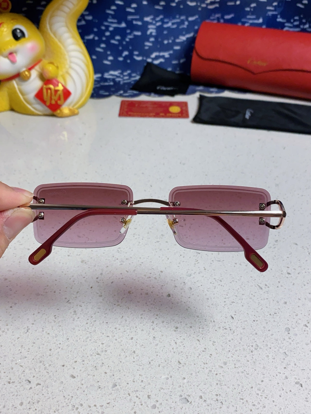 Cartier Fashion Red Lens Sunglasses for Men & Women - 415887 - detail image 5