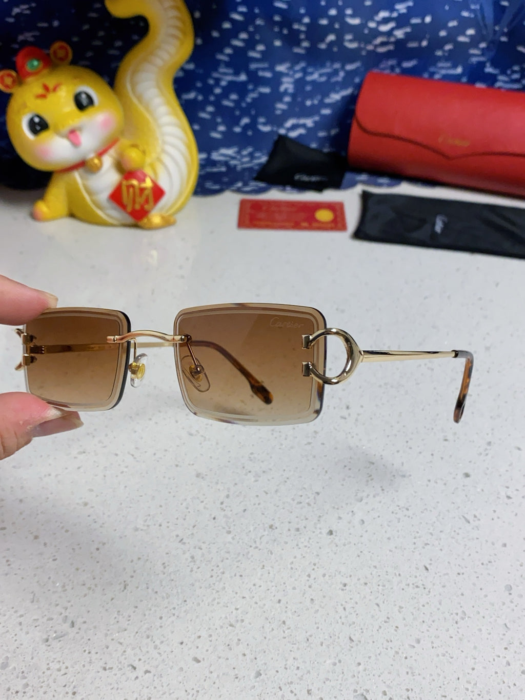 Cartier Fashion Brown Lens Sunglasses for Men & Women - 415888 - detail image 5