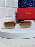 Cartier Fashion Brown Lens Sunglasses for Men & Women - 415888