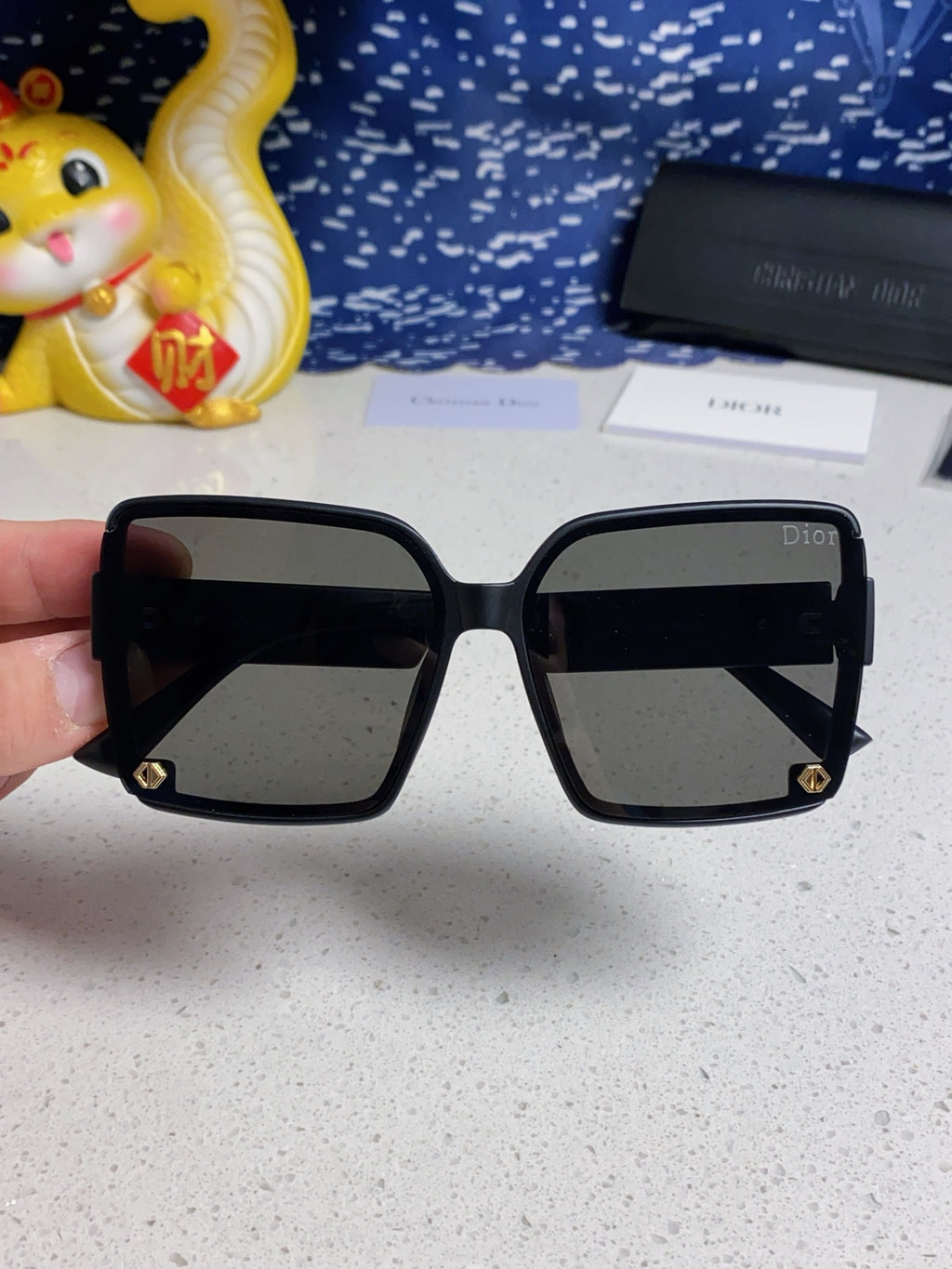 Dior Polarized Fashion Black Lens Sunglasses for Women - detail image 4