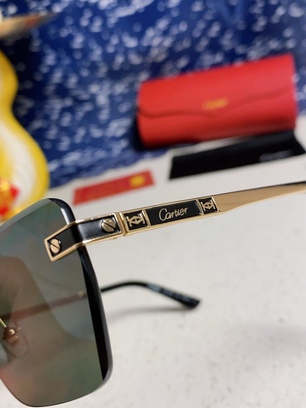 Cartier Lightweight Rimless Silver Lens Sunglasses for Men & Women - 487319 - detail image 7