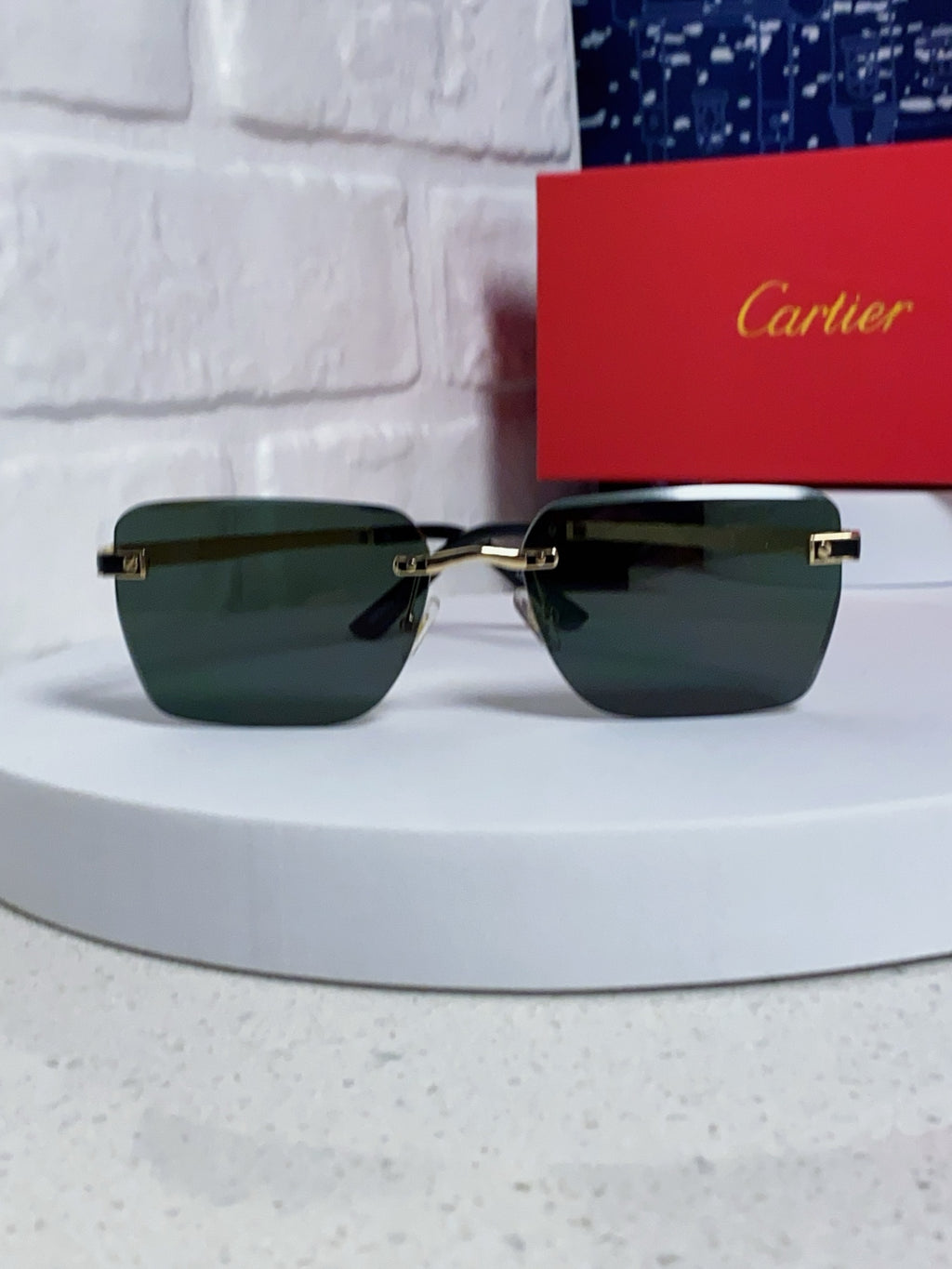 Cartier Lightweight Rimless Silver Lens Sunglasses for Men & Women - 432302 - detail image 2