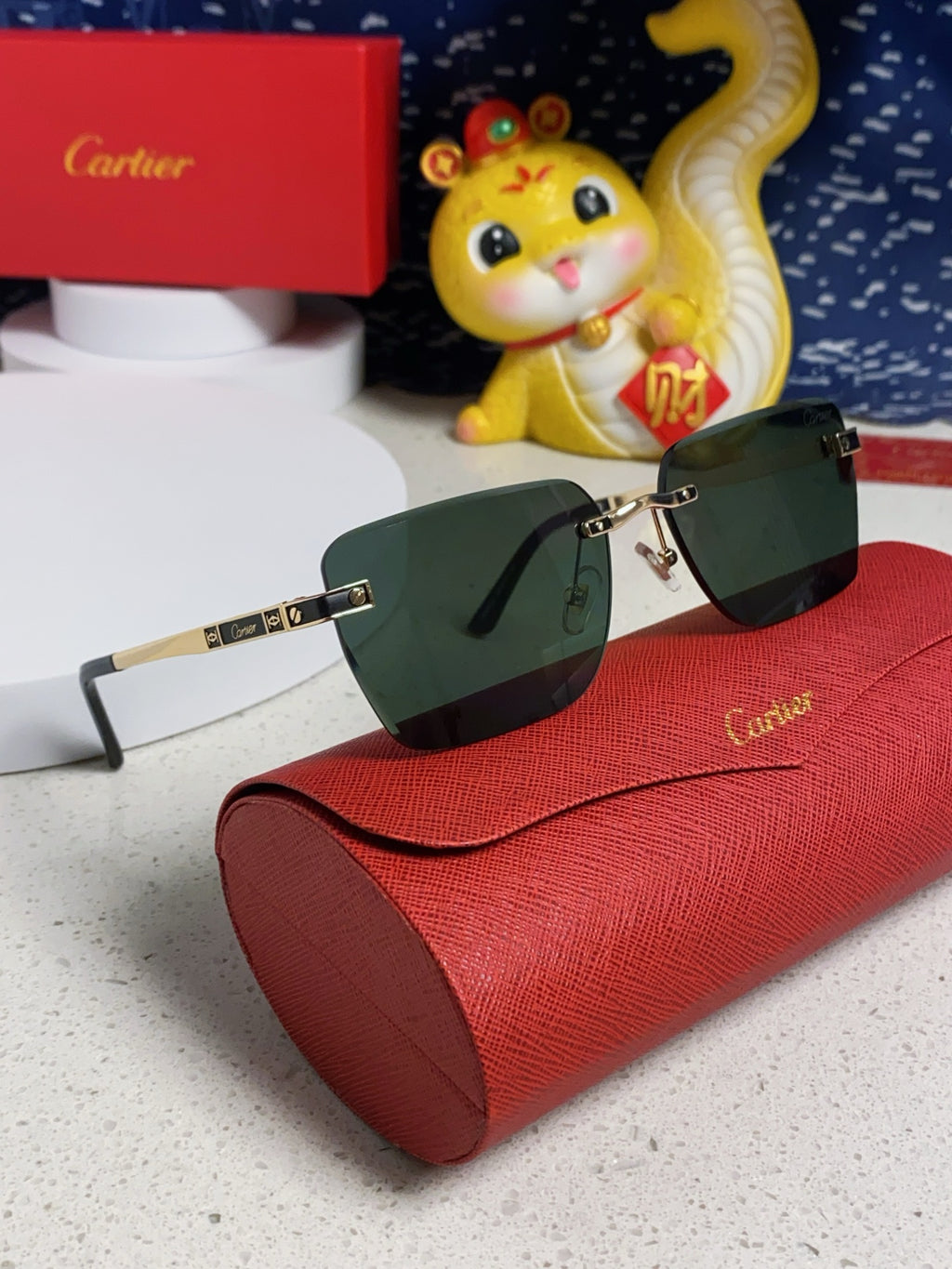 Cartier Lightweight Rimless Silver Lens Sunglasses for Men & Women - 432302 - detail image 10