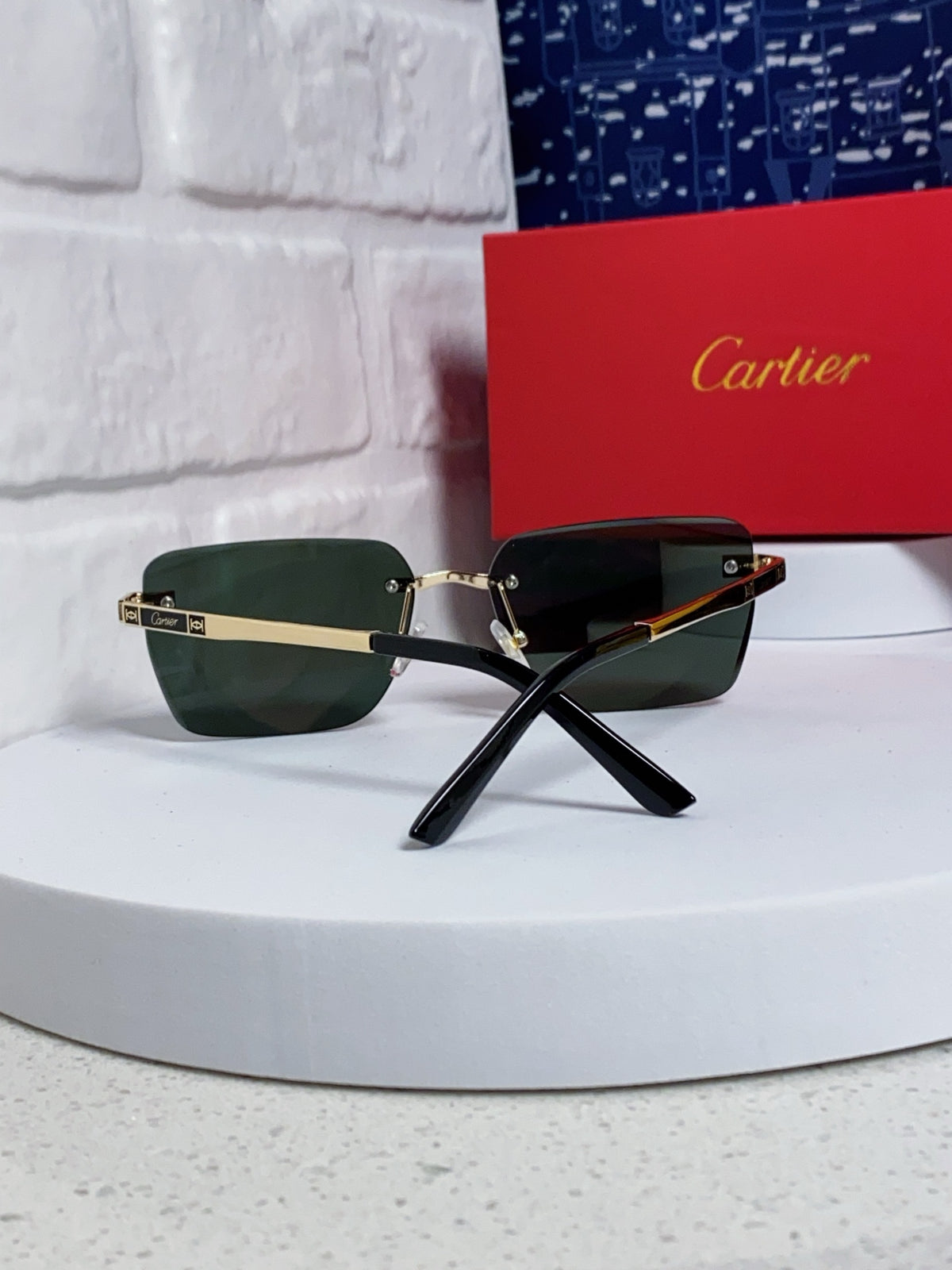 Cartier Lightweight Rimless Silver Lens Sunglasses for Men & Women - 432302 - detail image 3
