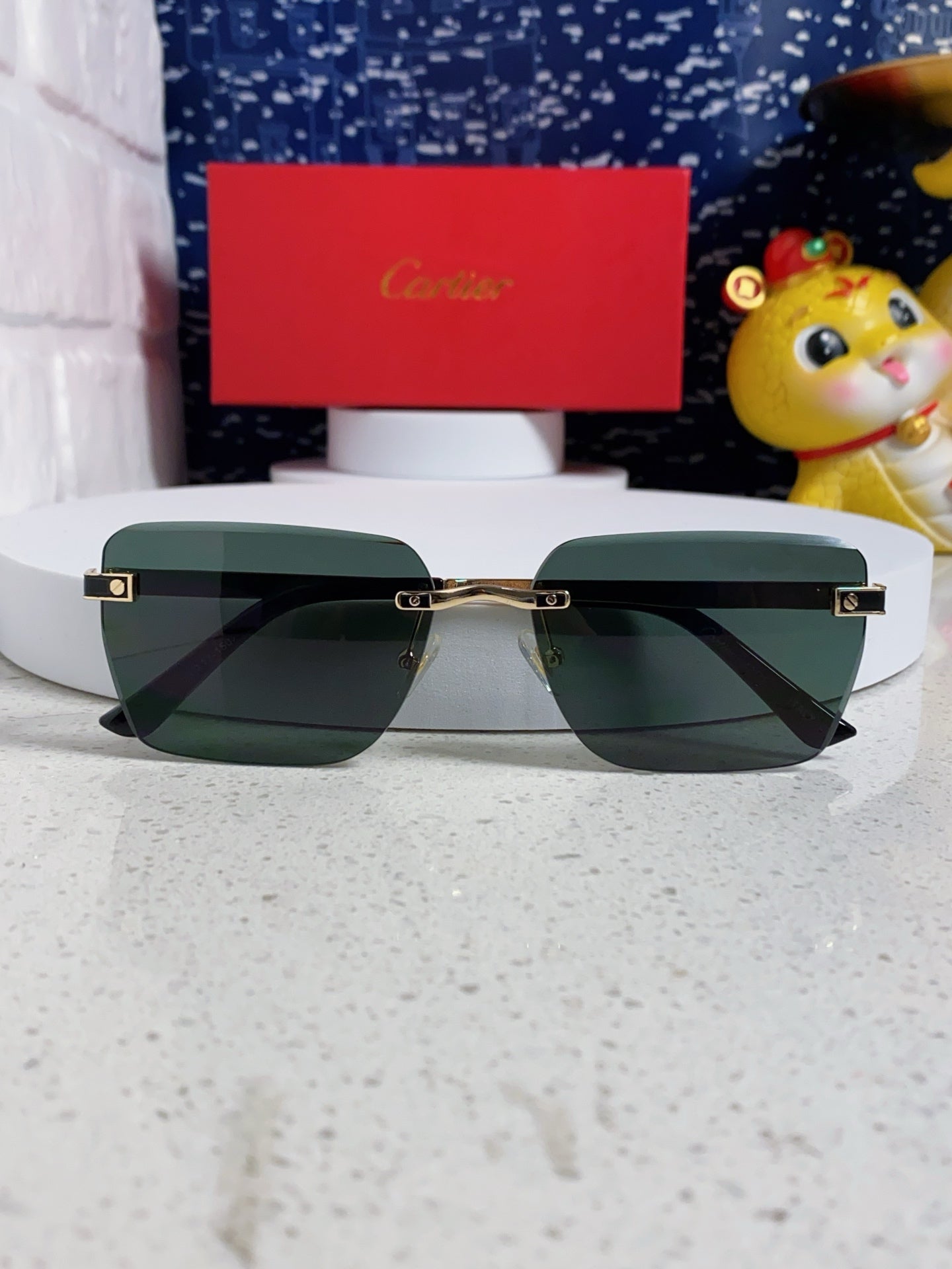 Cartier Lightweight Rimless Silver Lens Sunglasses for Men & Women - 487319 - detail image 9