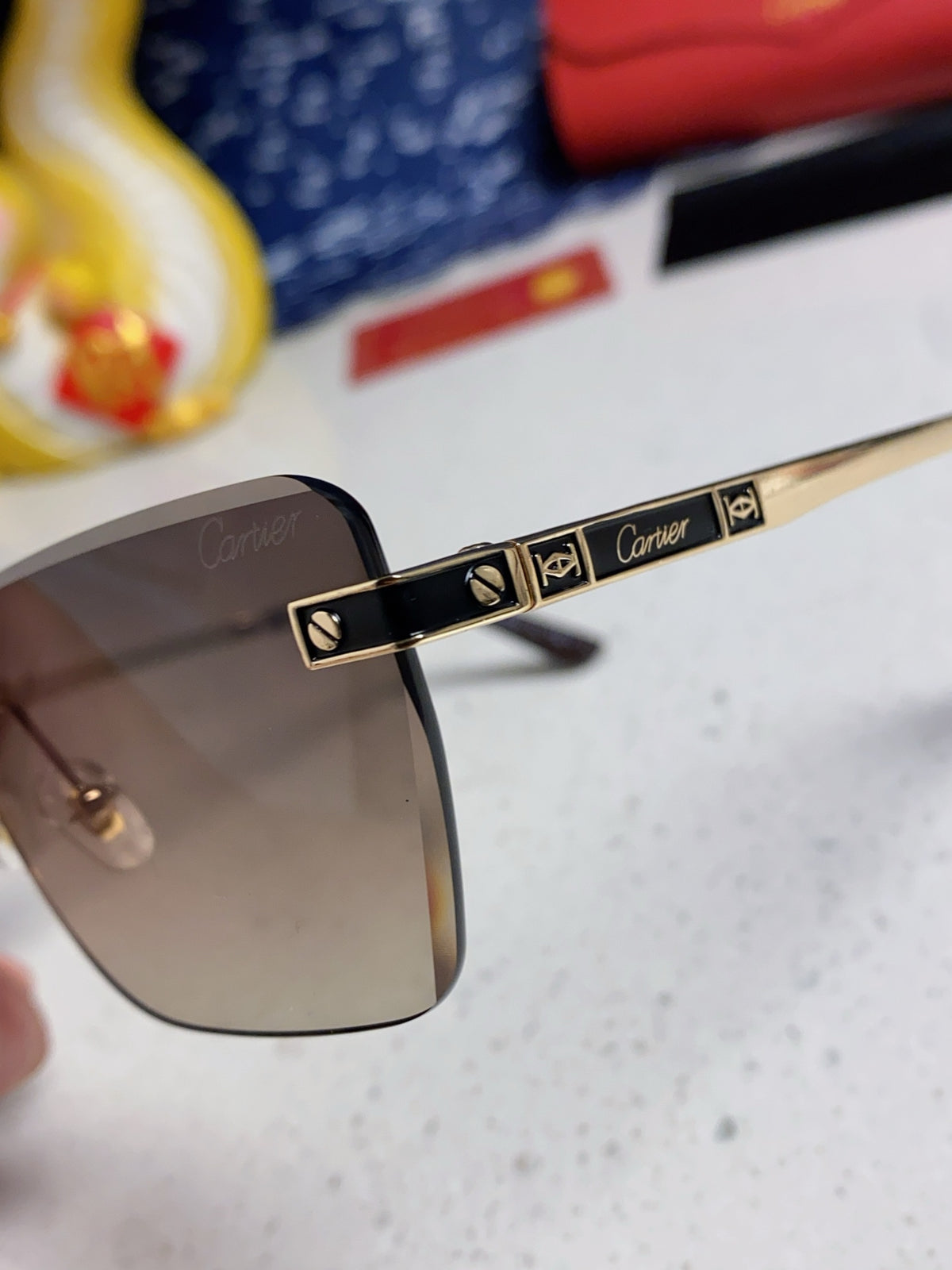 Cartier Lightweight Rimless Silver Lens Sunglasses for Men & Women - 432303 - detail image 7