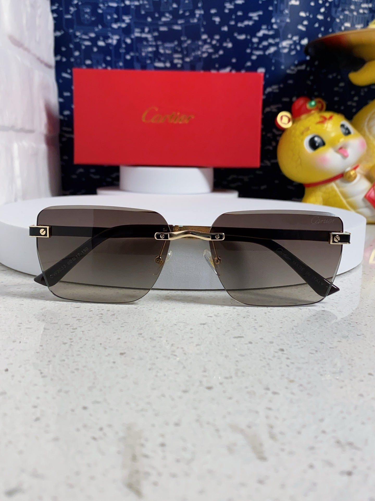 Cartier Lightweight Rimless Silver Lens Sunglasses for Men & Women - 432303 - detail image 9