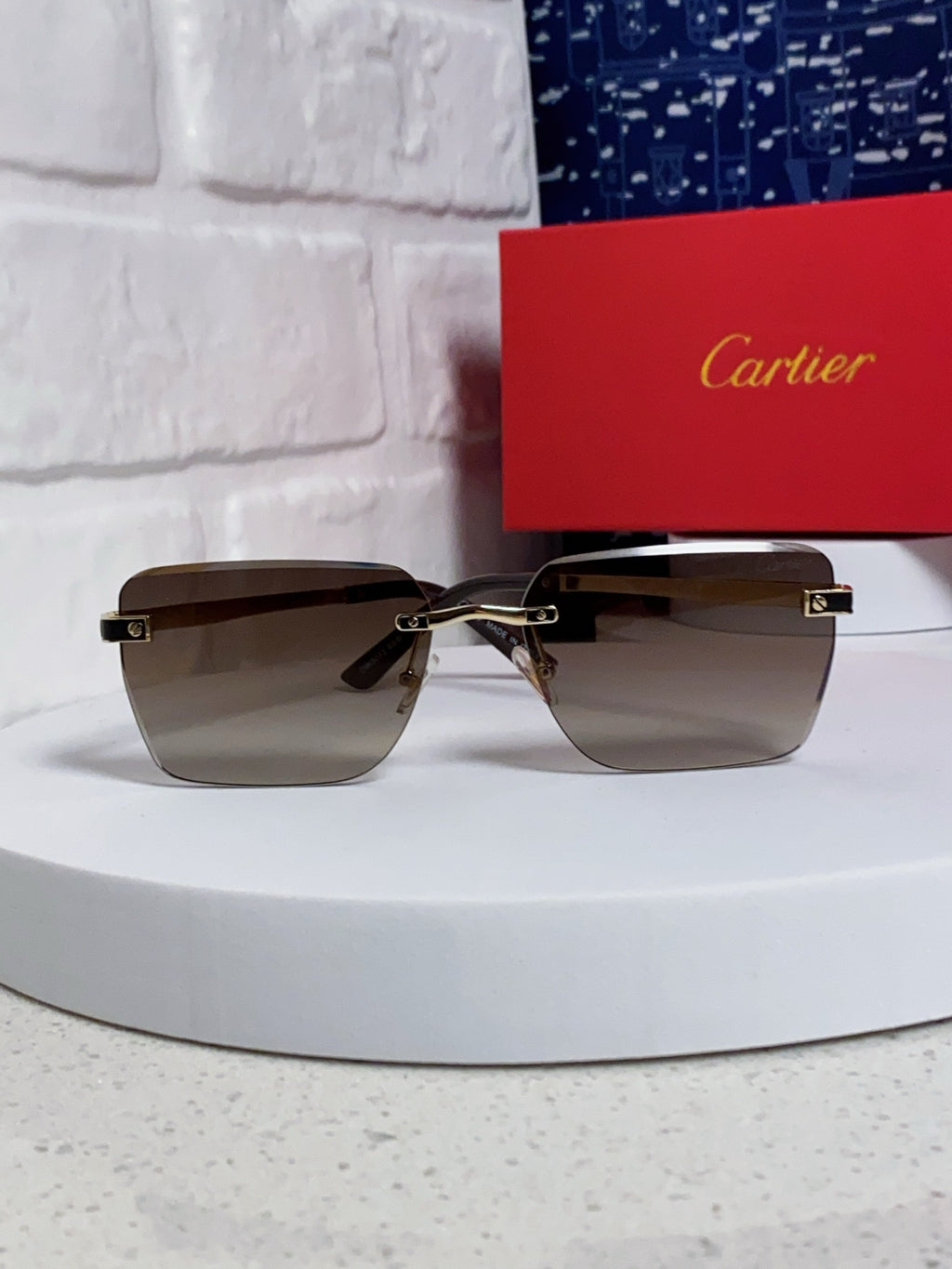 Cartier Lightweight Rimless Silver Lens Sunglasses for Men & Women - 487320 - detail image 2