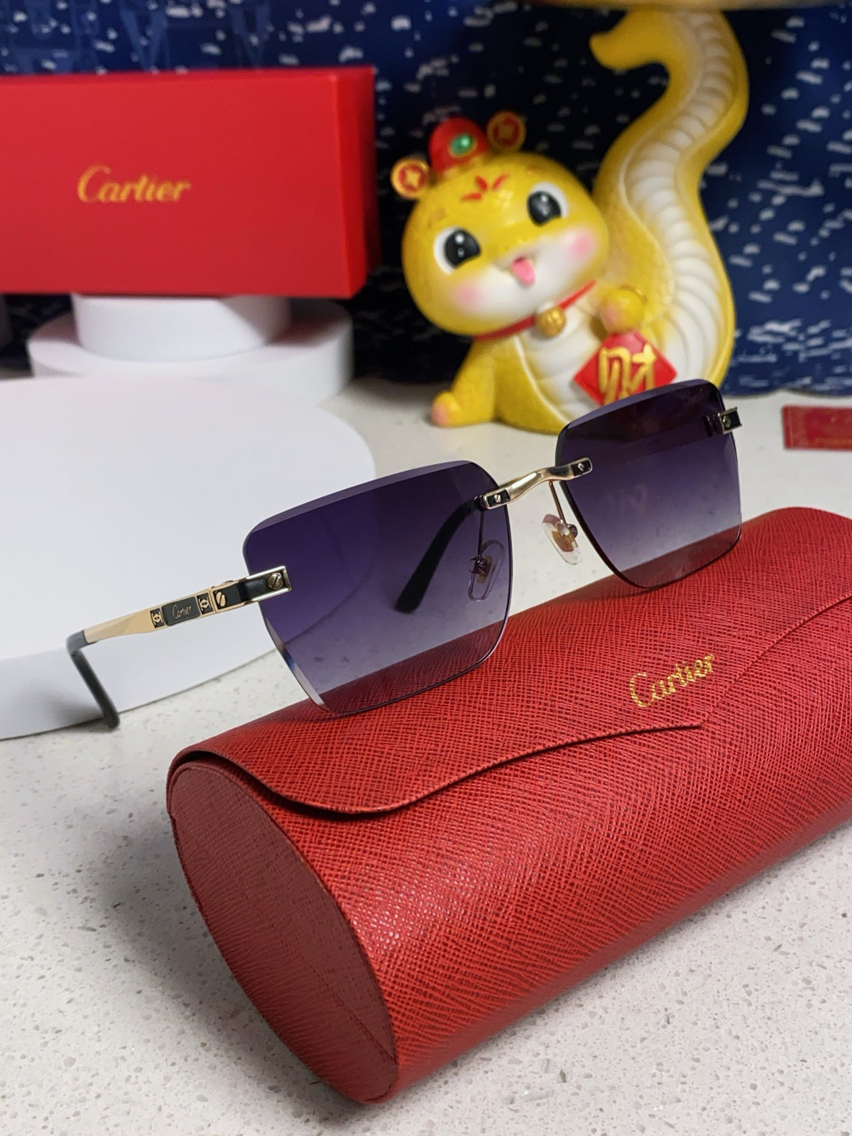 Cartier Lightweight Rimless Silver Lens Sunglasses for Men & Women - 487322 - detail image 10
