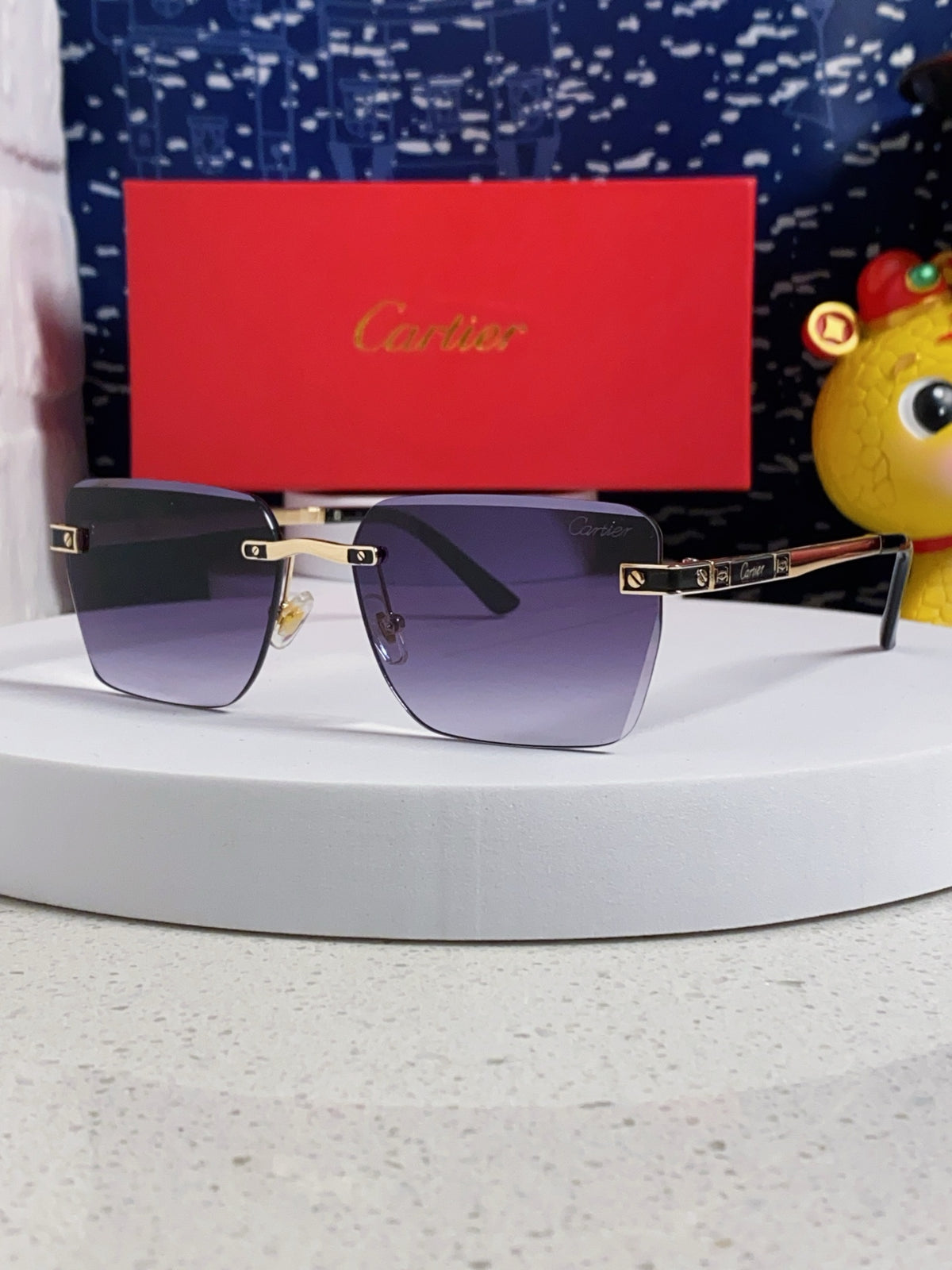 Cartier Lightweight Rimless Silver Lens Sunglasses for Men & Women - 487322