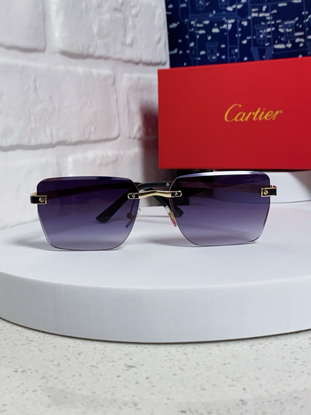 Cartier Lightweight Rimless Silver Lens Sunglasses for Men & Women - 432305 - detail image 2