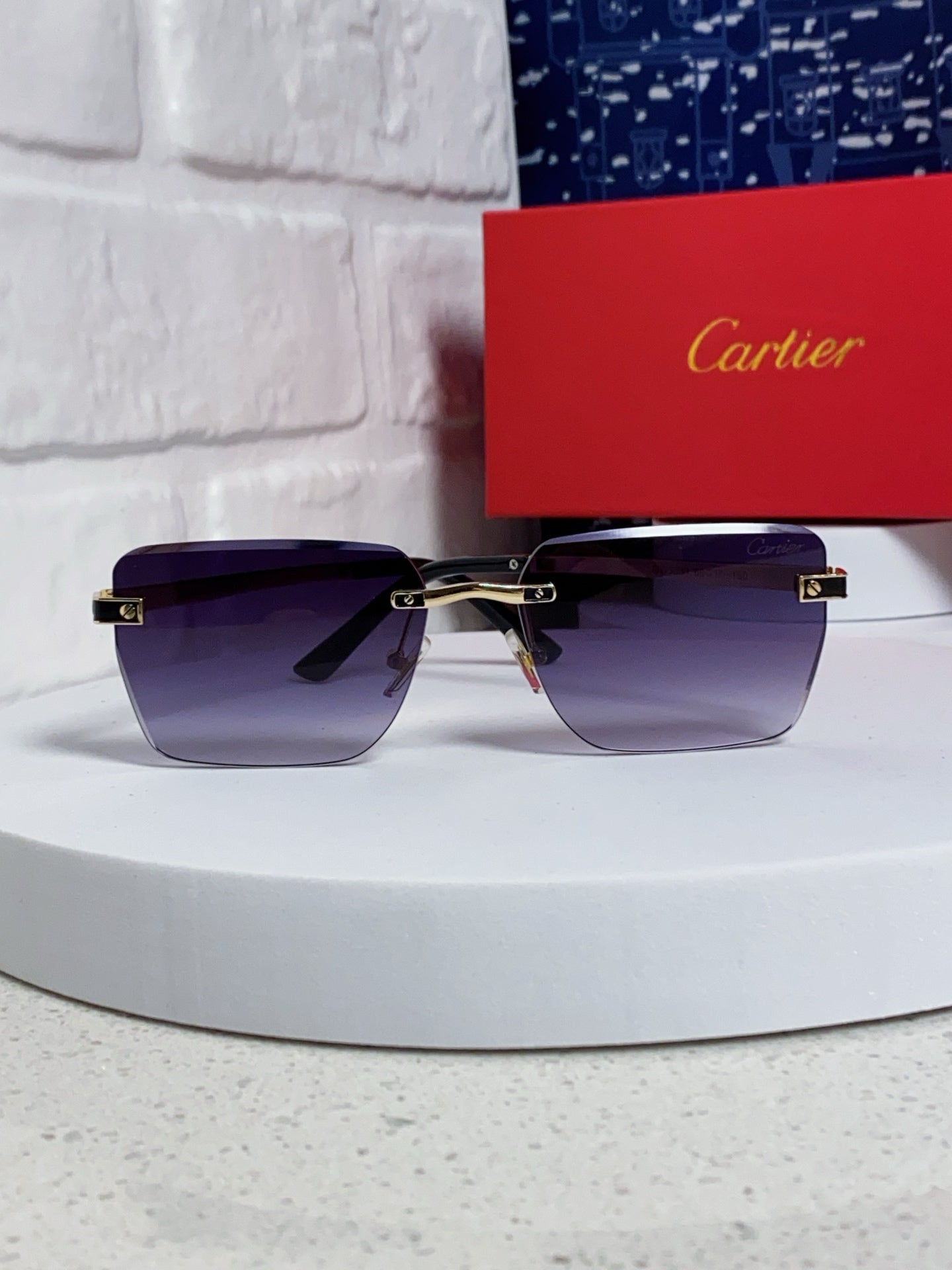 Cartier Lightweight Rimless Silver Lens Sunglasses for Men & Women - 432305 - detail image 2