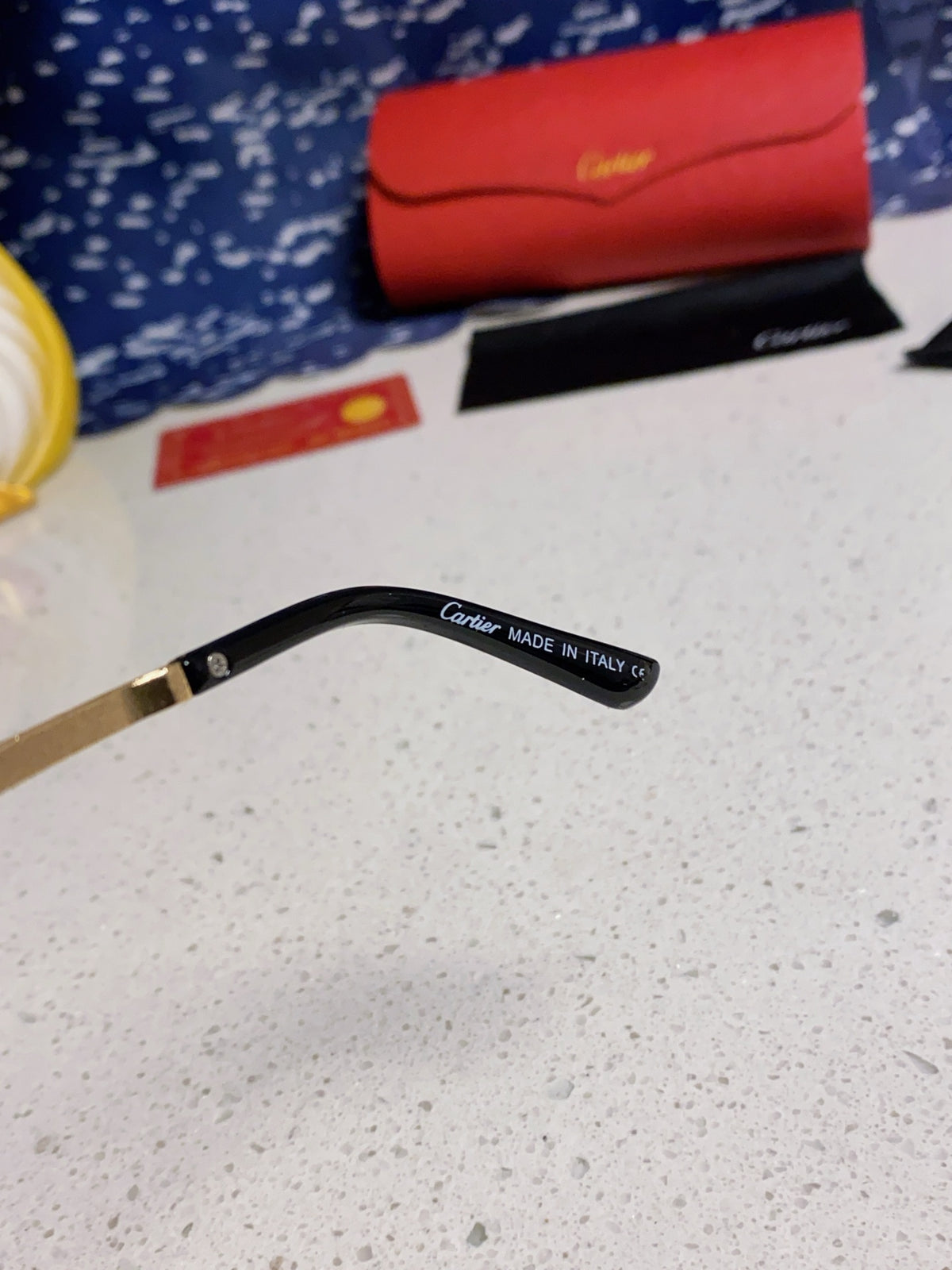 Cartier Lightweight Rimless Blue Lens Sunglasses for Men & Women - 487323 - detail image 8
