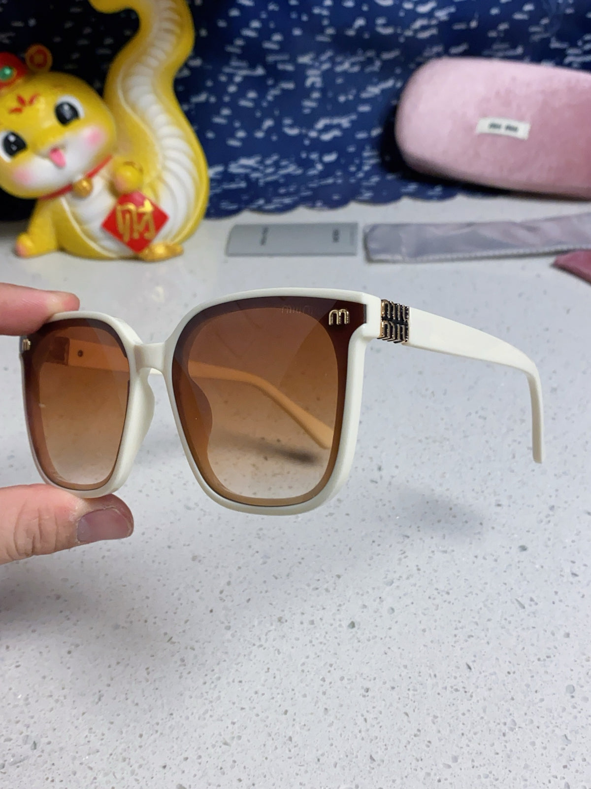 Miu Miu Round Brown Lens Sunglasses for Women - 432669 - detail image 6