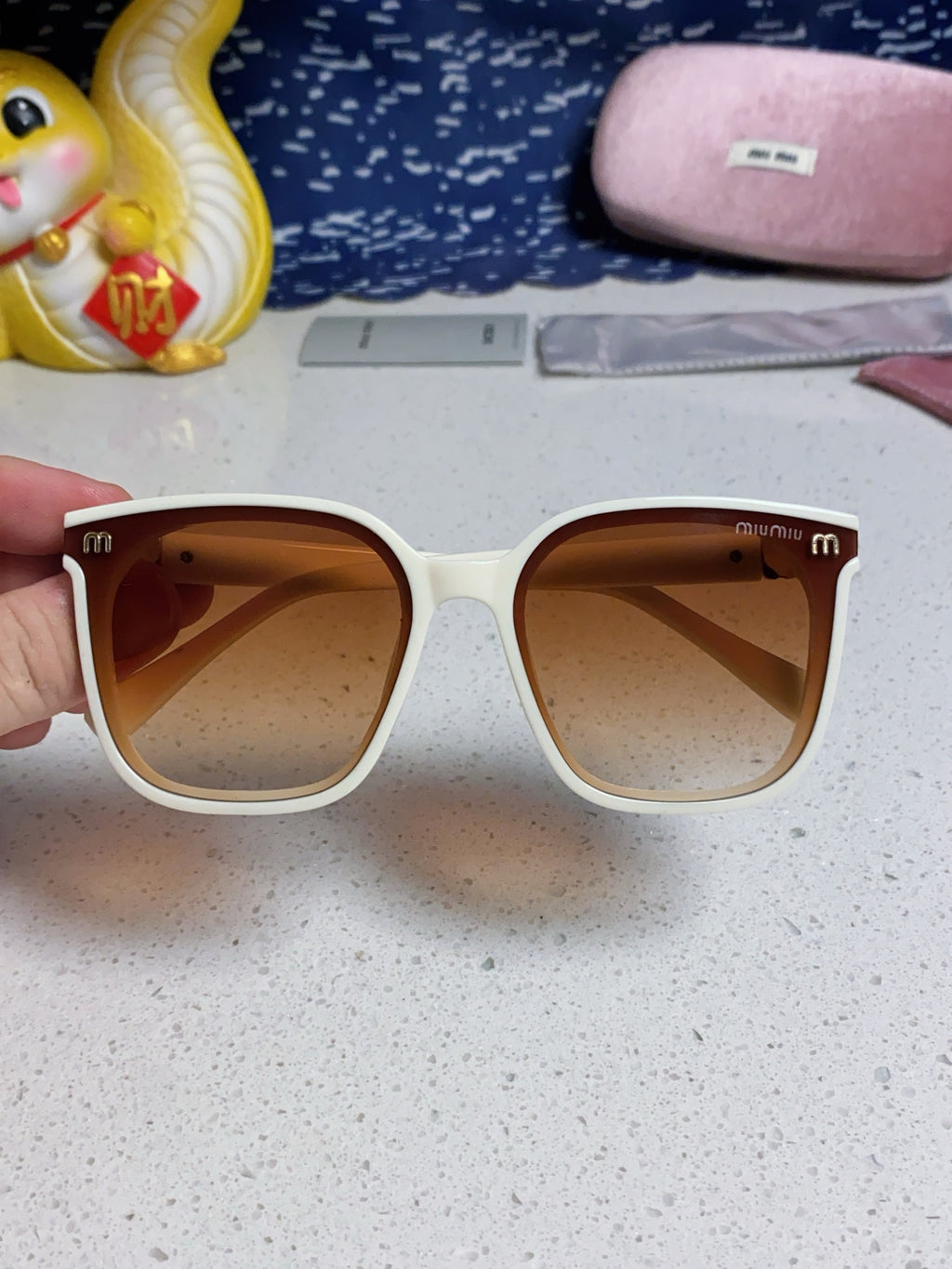 Miu Miu Round Brown Lens Sunglasses for Women - 432669 - detail image 4