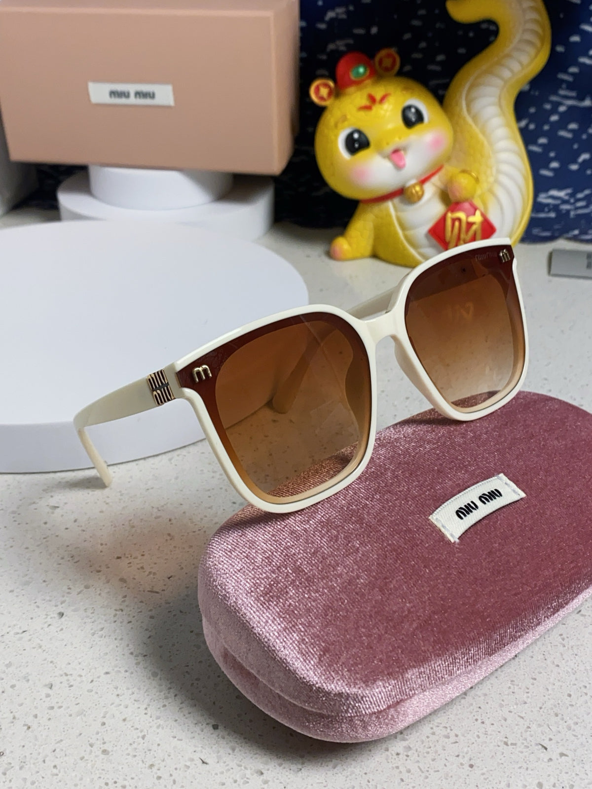 Miu Miu Round Brown Lens Sunglasses for Women - 432669 - detail image 10