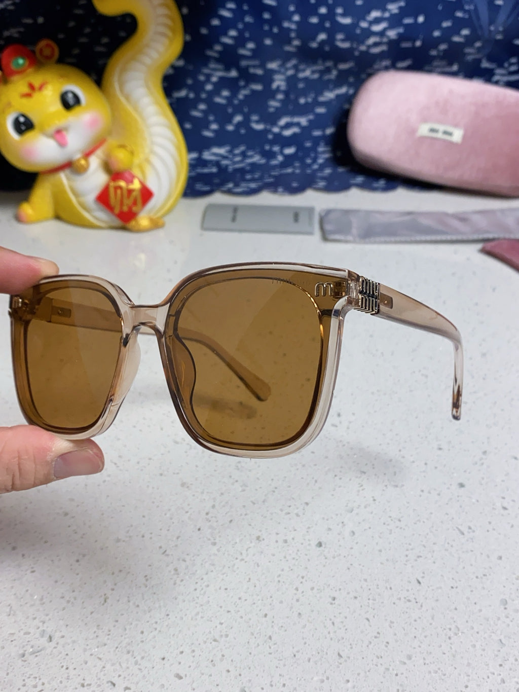 Miu Miu Round Brown Lens Sunglasses for Women - 432670 - detail image 6