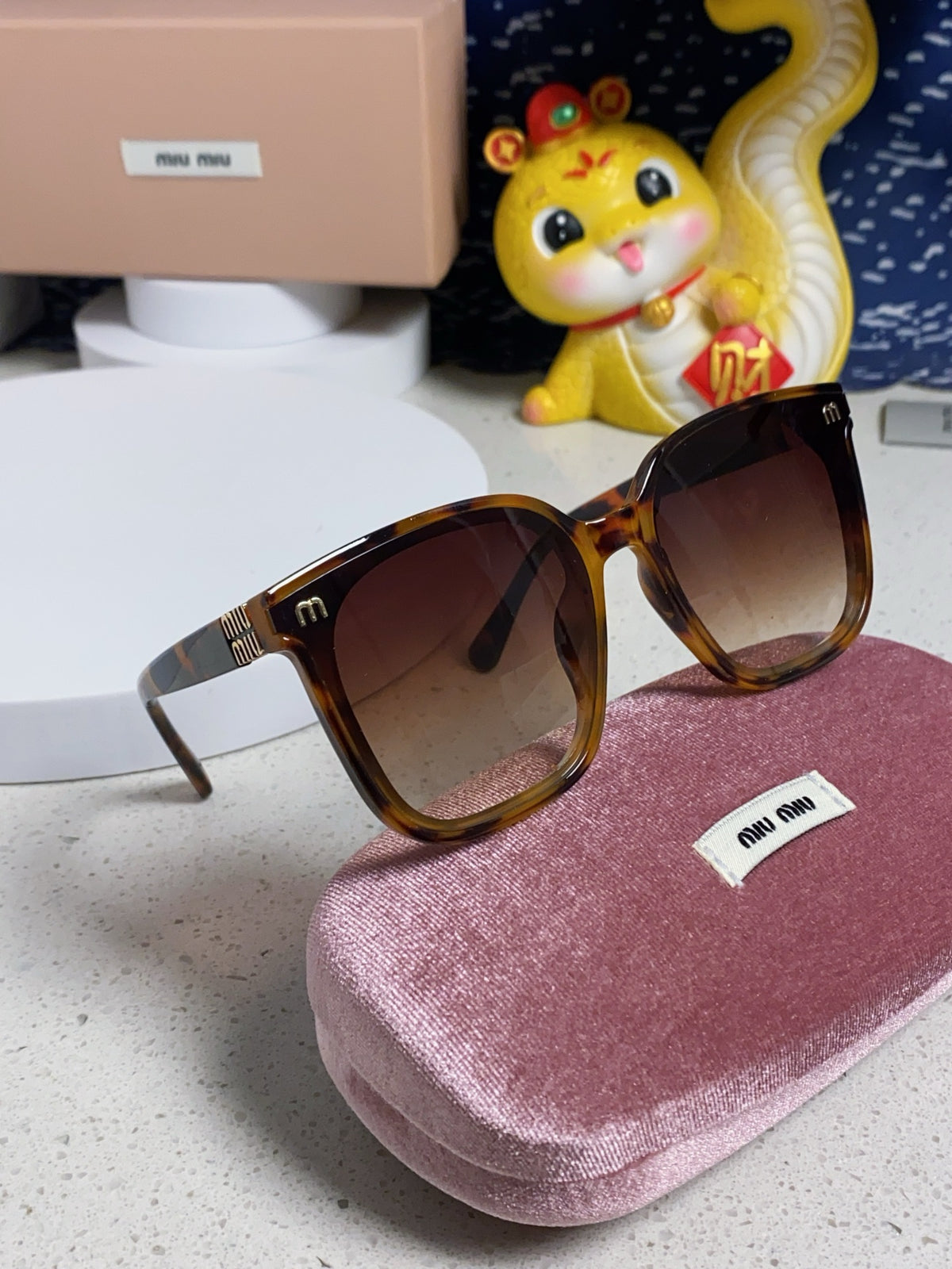 Miu Miu Round Brown Lens Sunglasses for Women - detail image 9
