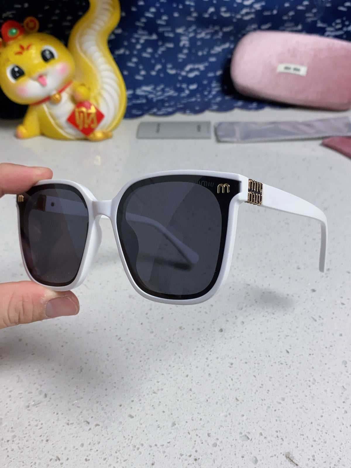 Miu Miu Round Silver Lens Sunglasses for Women - 487670 - detail image 6