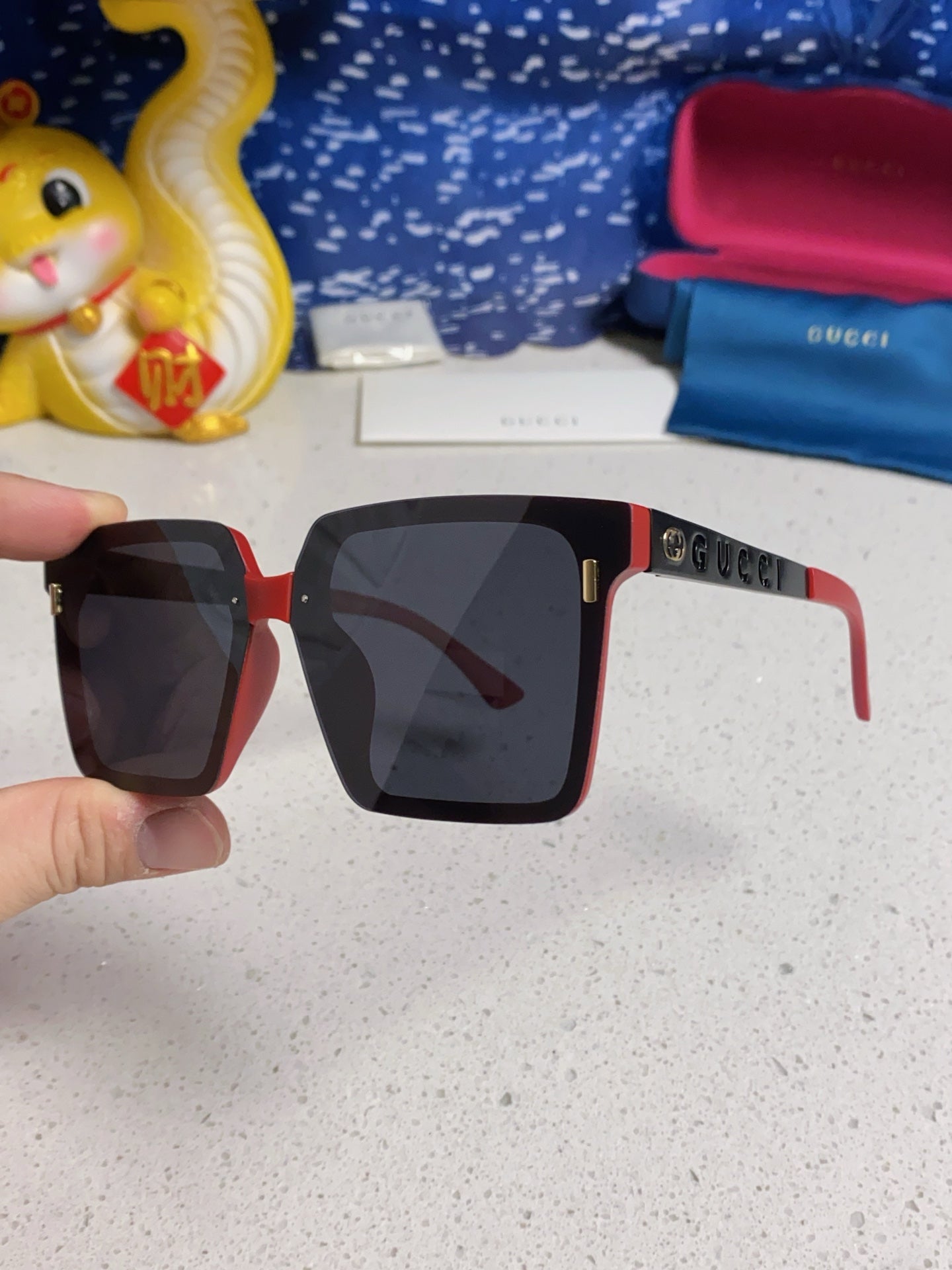 Gucci Polarized Square Silver Lens Sunglasses for Men & Women - 357878 - detail image 6