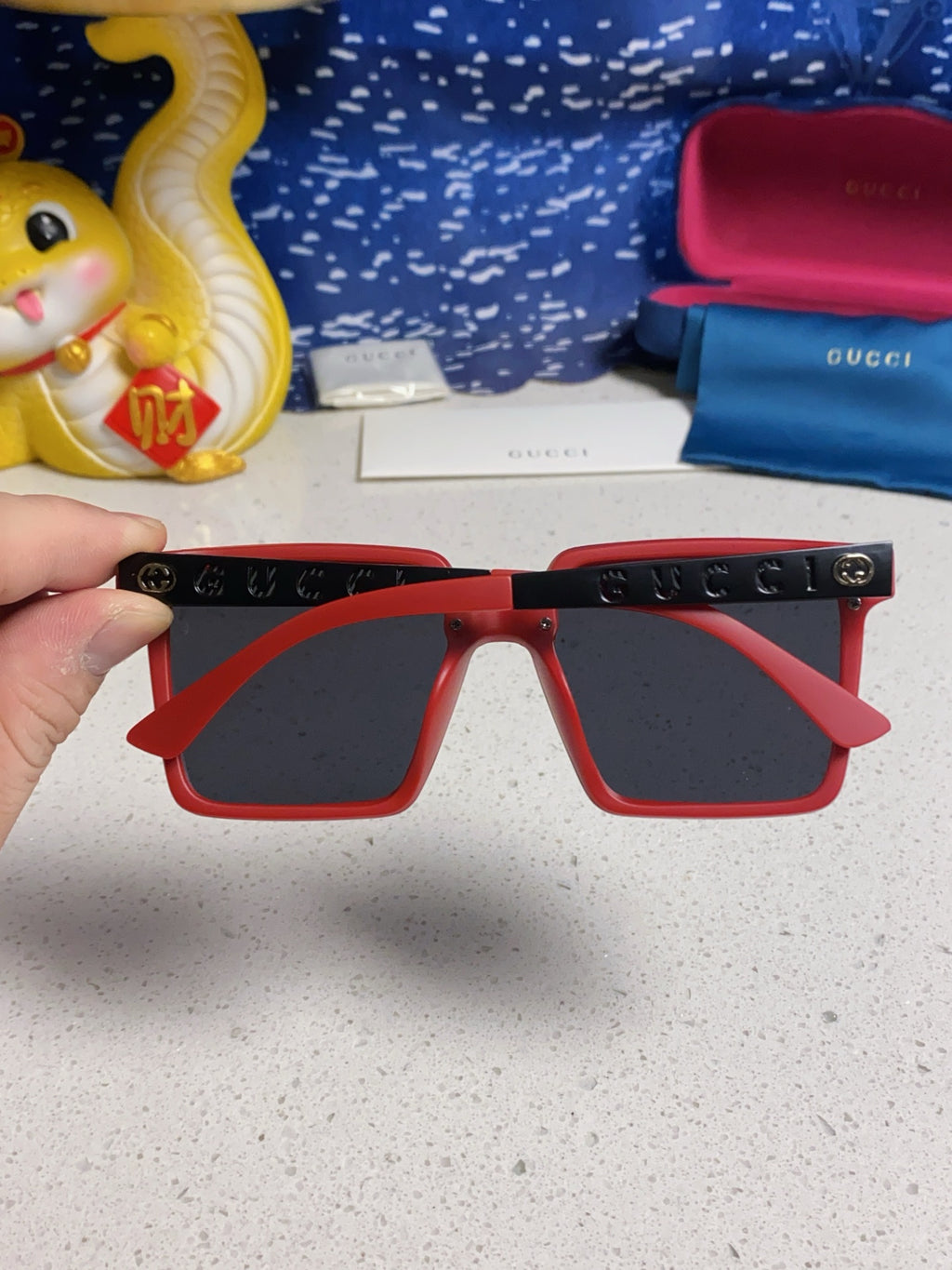 Gucci Polarized Square Silver Lens Sunglasses for Men & Women - 357878 - detail image 5