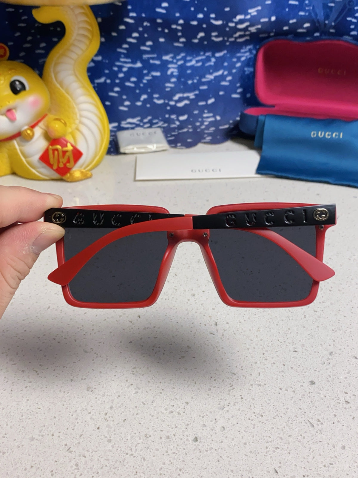 Gucci Polarized Square Silver Lens Sunglasses for Men & Women - 357878 - detail image 5