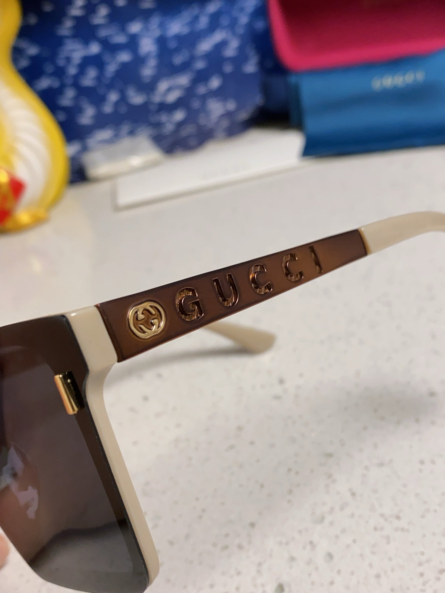 Gucci Polarized Square Silver Lens Sunglasses for Men & Women - 486445 - detail image 7