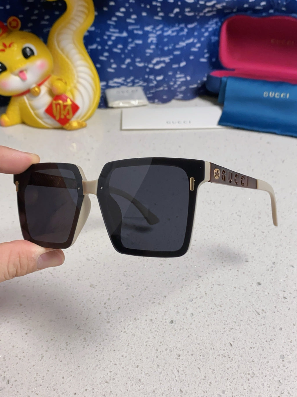 Gucci Polarized Square Silver Lens Sunglasses for Men & Women - 357879 - detail image 6