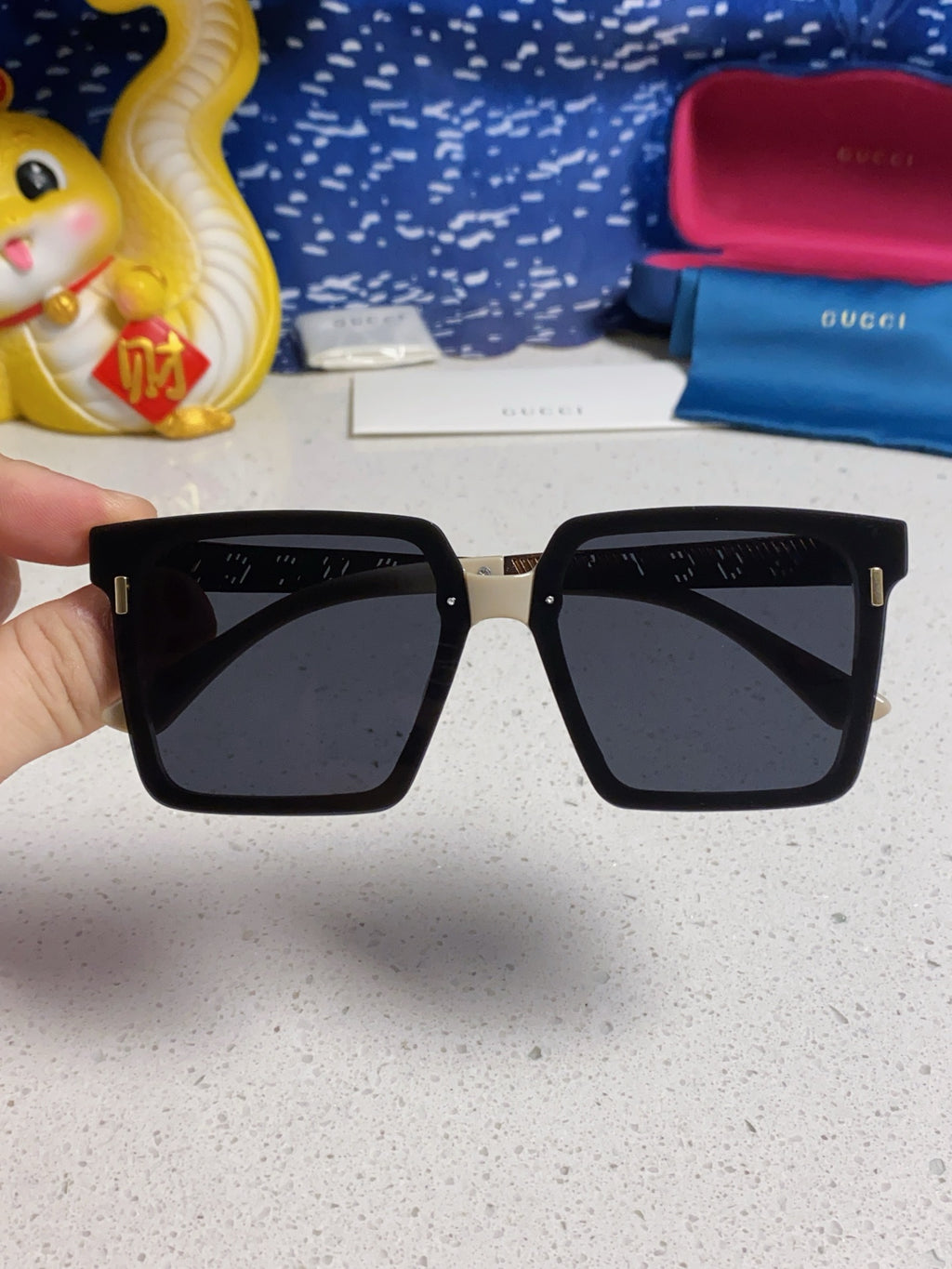 Gucci Polarized Square Silver Lens Sunglasses for Men & Women - 357879 - detail image 4