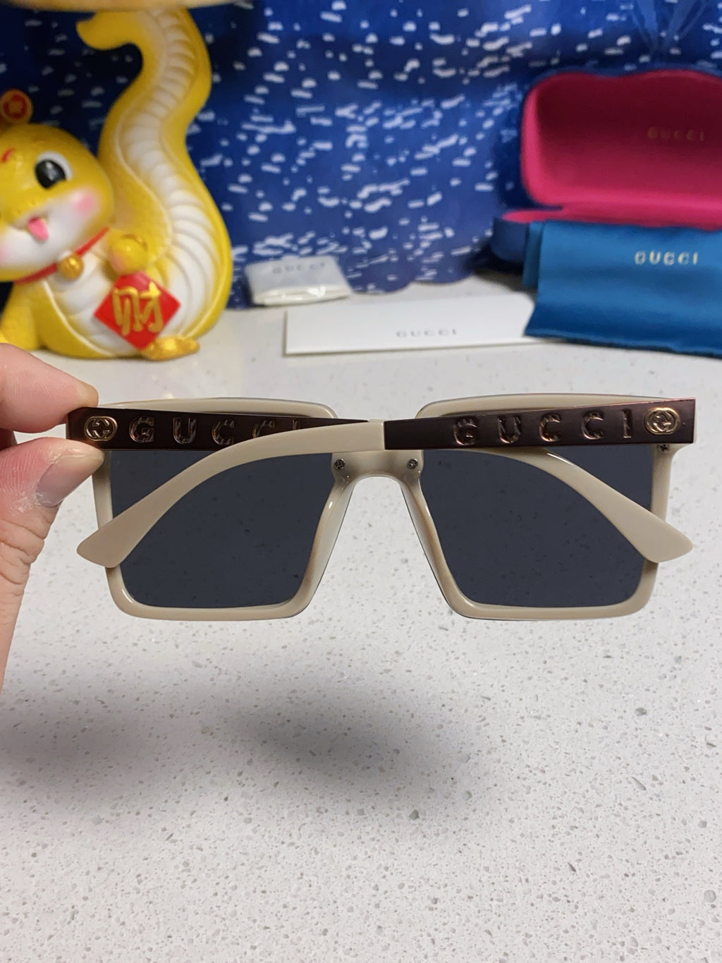 Gucci Polarized Square Silver Lens Sunglasses for Men & Women - 357879 - detail image 5
