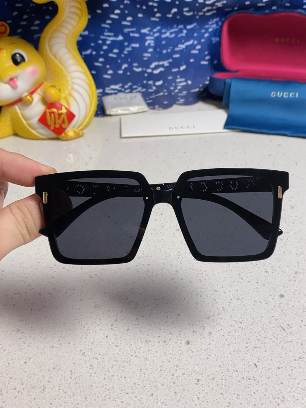 Gucci Polarized Square Silver Lens Sunglasses for Men & Women - 357880 - detail image 4
