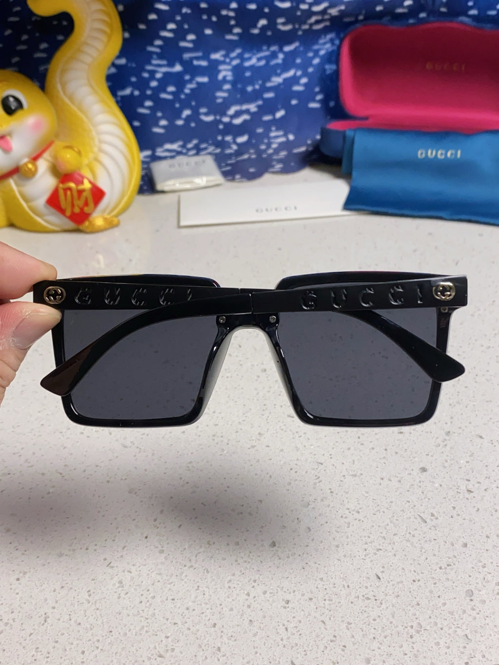 Gucci Polarized Square Silver Lens Sunglasses for Men & Women - 357880 - detail image 5