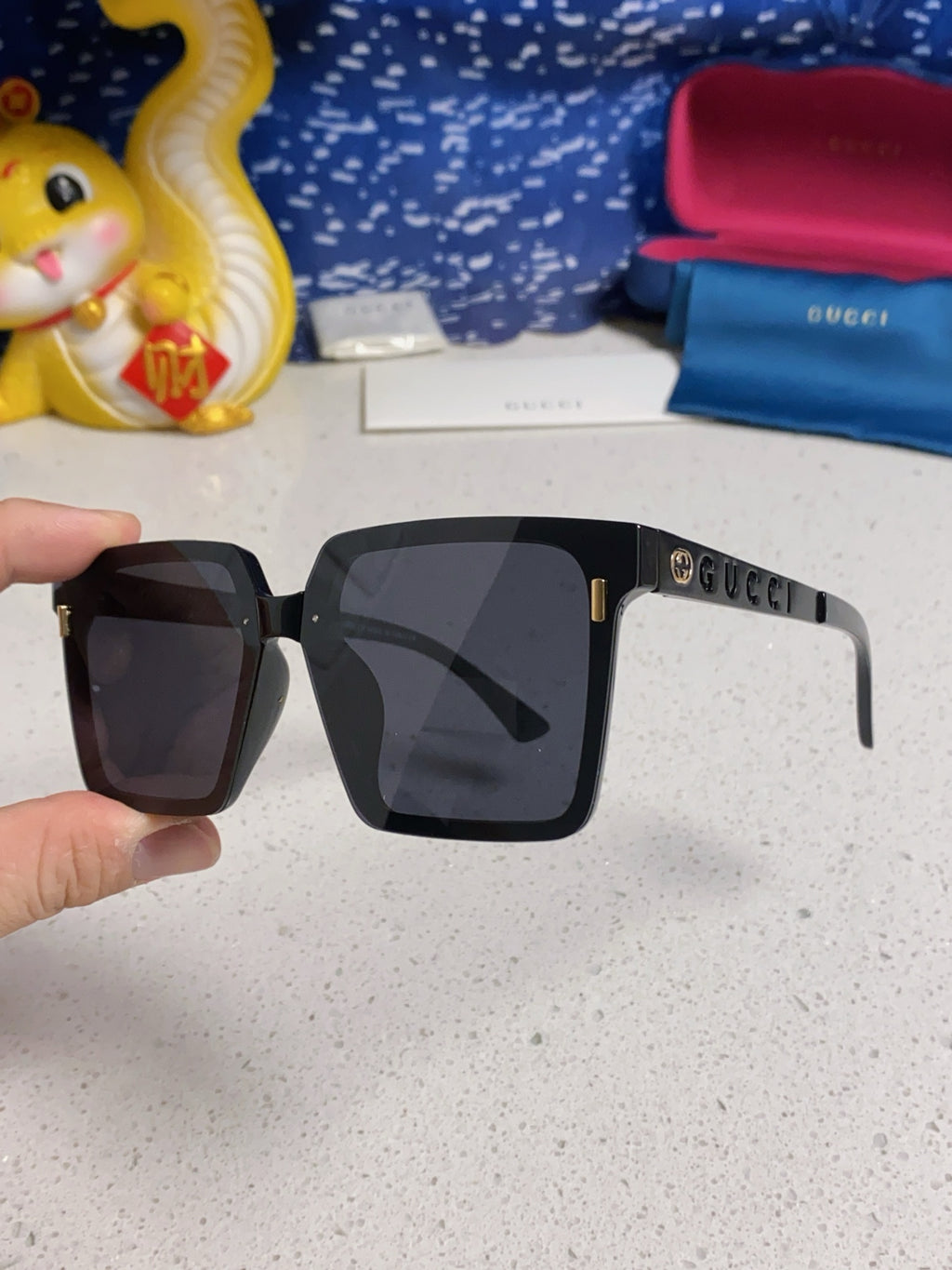 Gucci Polarized Square Silver Lens Sunglasses for Men & Women - 357880 - detail image 6