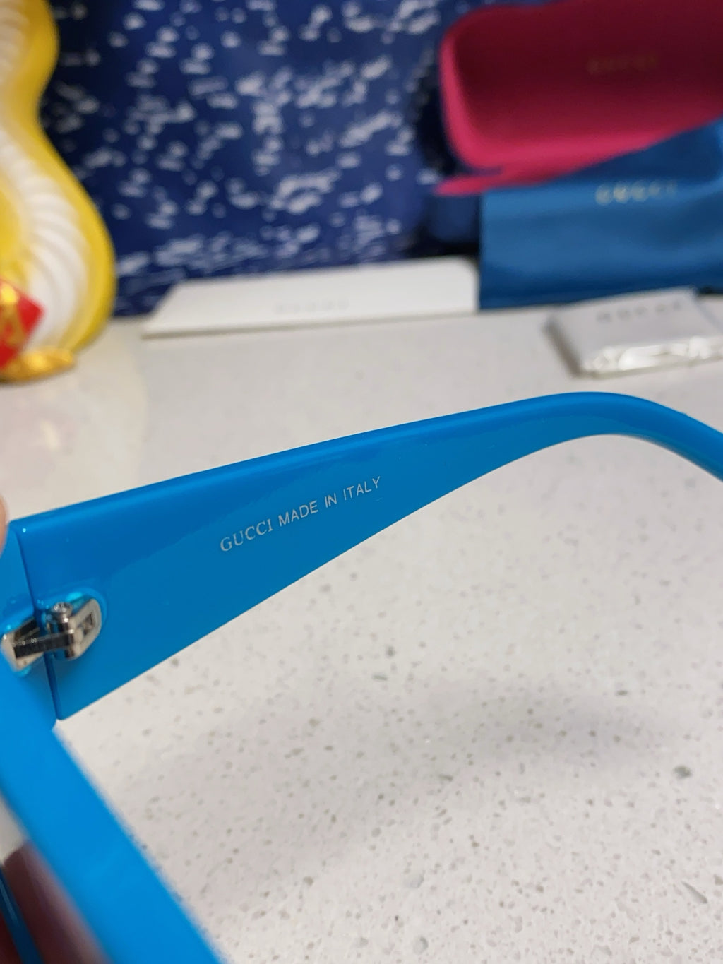 Gucci Cat-Eye Blue Lens Sunglasses for Men & Women - detail image 8