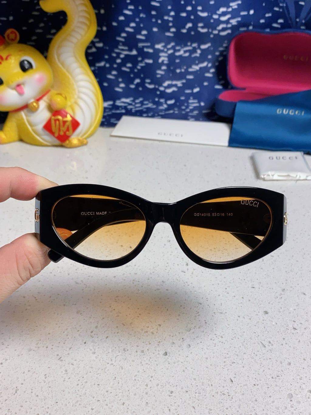 Gucci Cat-Eye Silver Lens Sunglasses for Men & Women - 132222 - detail image 4