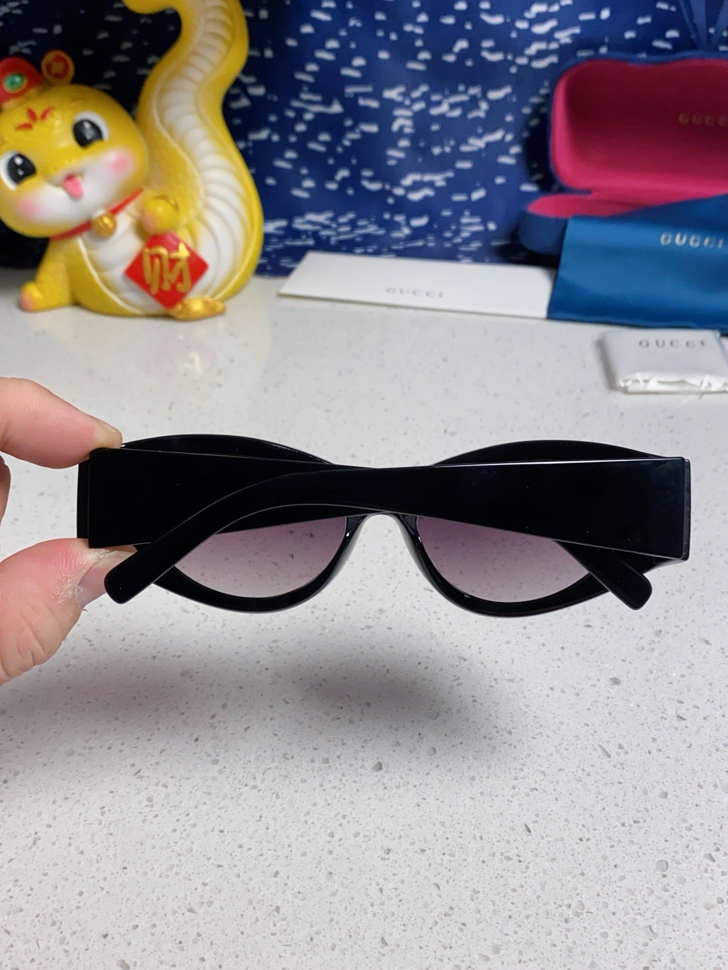 Gucci Cat-Eye Silver Lens Sunglasses for Men & Women - 132224 - detail image 5