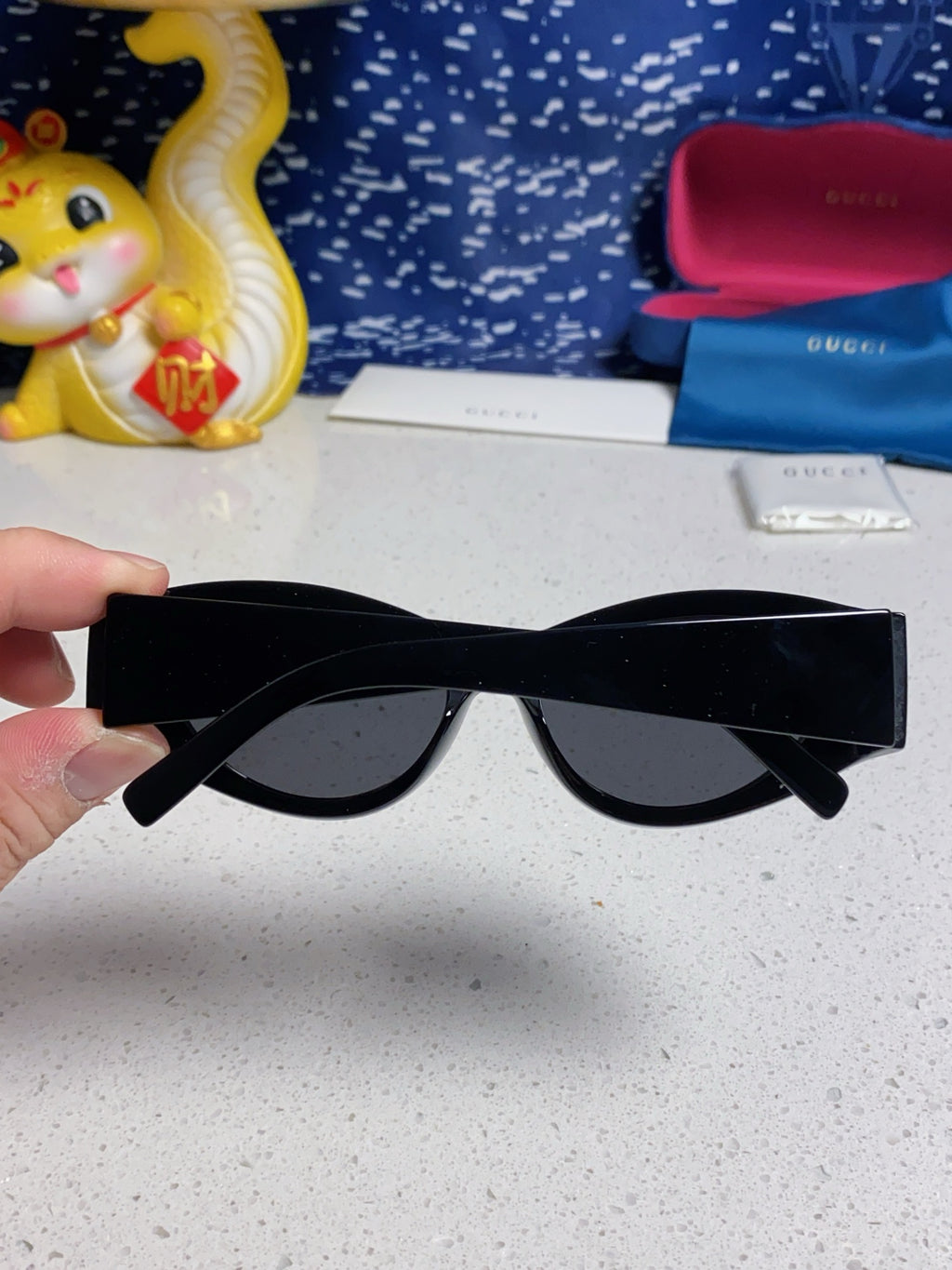 Gucci Cat-Eye Black Lens Sunglasses for Men & Women - 132225 - detail image 6
