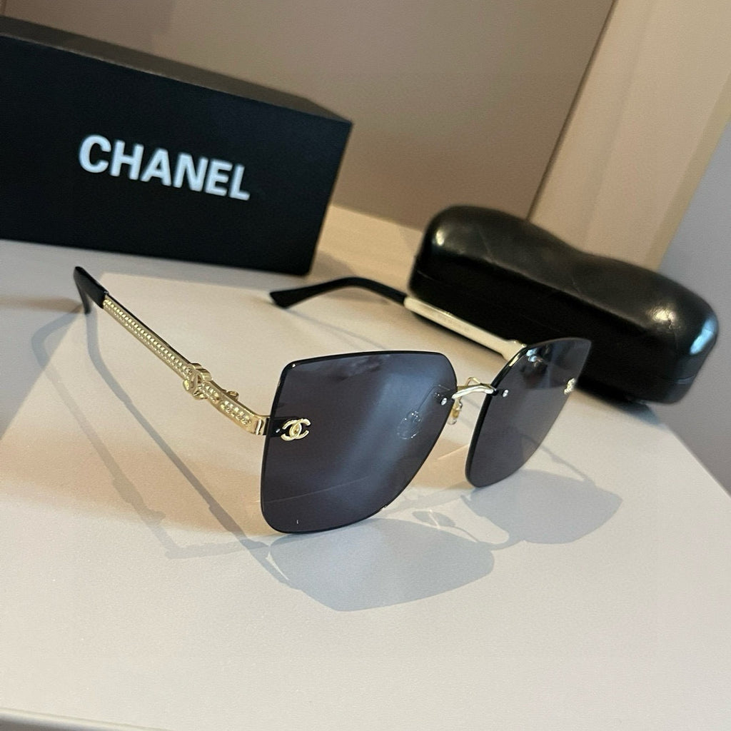 Chanel Oversized Gold Lens Sunglasses for Men & Women - 382198