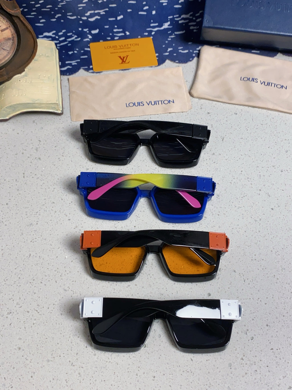 Louis Vuitton M96006 Square Orange Lens Sunglasses for Men & Women - detail image 11