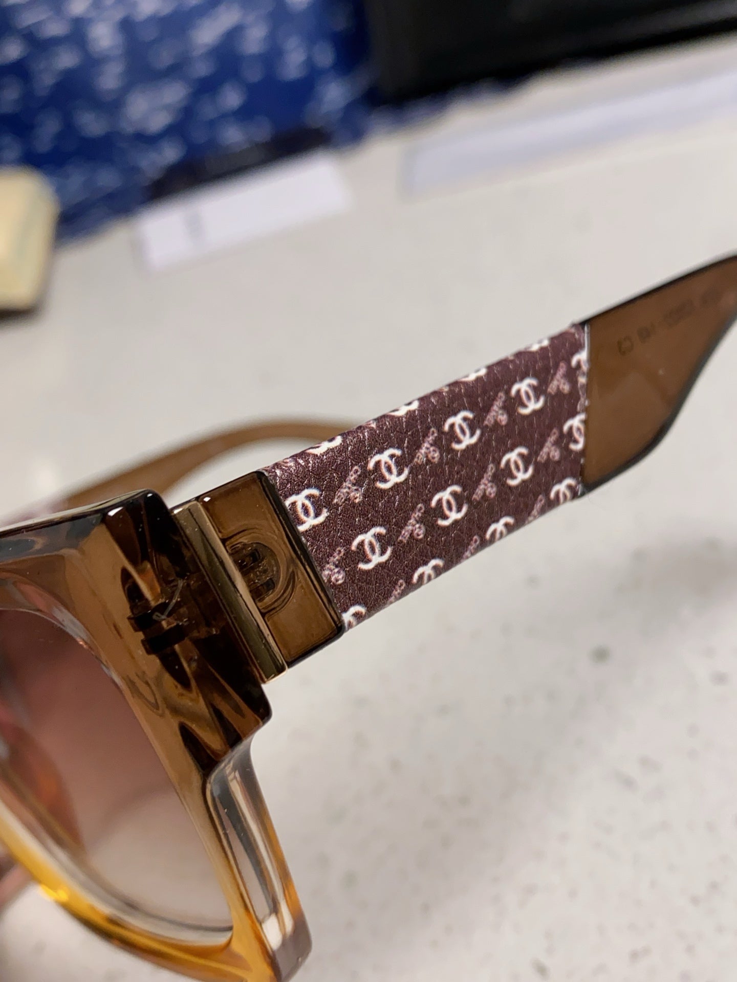 Chanel Polarized Square Brown Lens Sunglasses for Women - 158341 - detail image 6
