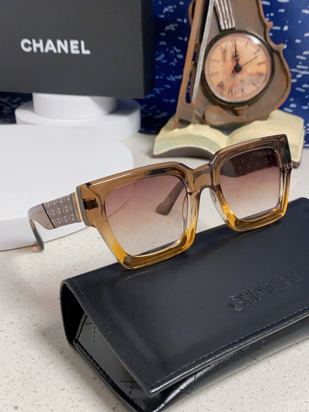 Chanel Polarized Square Brown Lens Sunglasses for Women - 158341 - detail image 9
