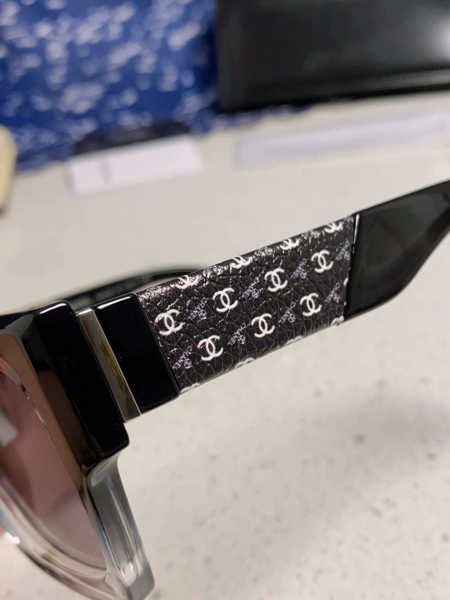 Chanel Polarized Square Silver Lens Sunglasses for Women - 158342 - detail image 7