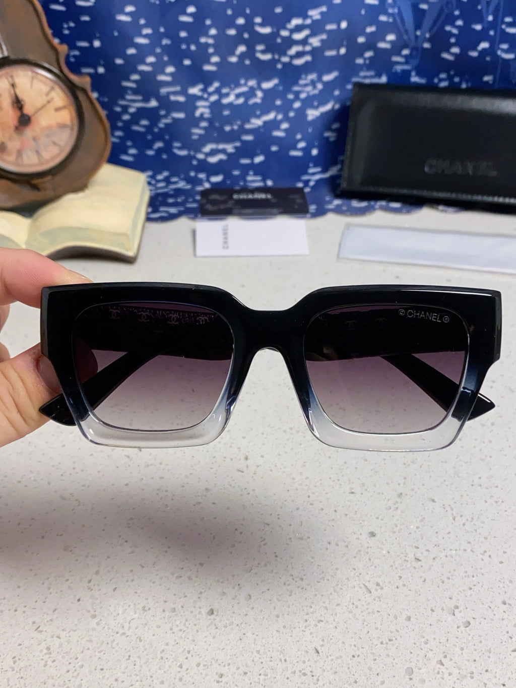 Chanel Polarized Square Silver Lens Sunglasses for Women - 398496 - detail image 4
