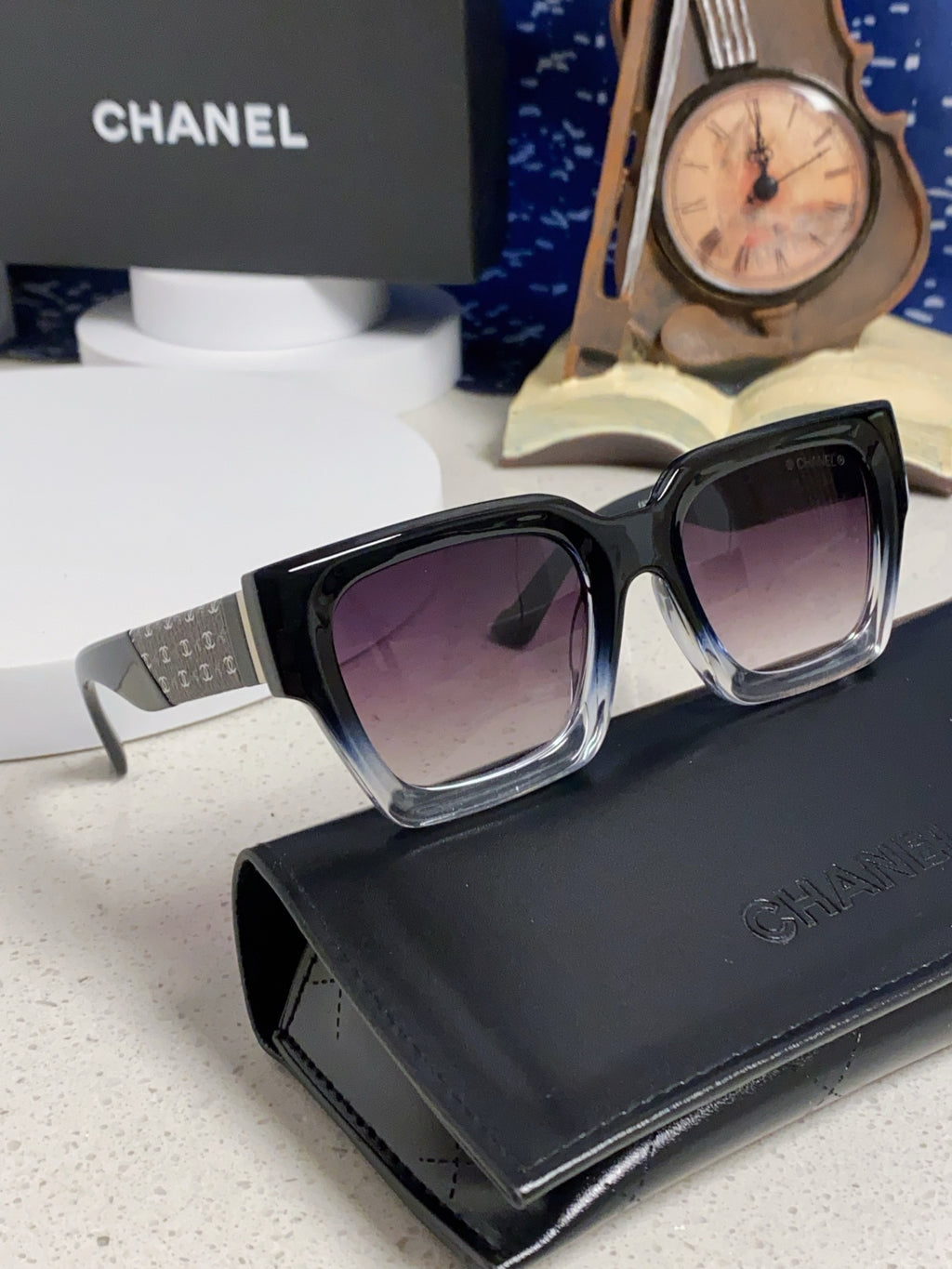 Chanel Polarized Square Silver Lens Sunglasses for Women - 398496 - detail image 10