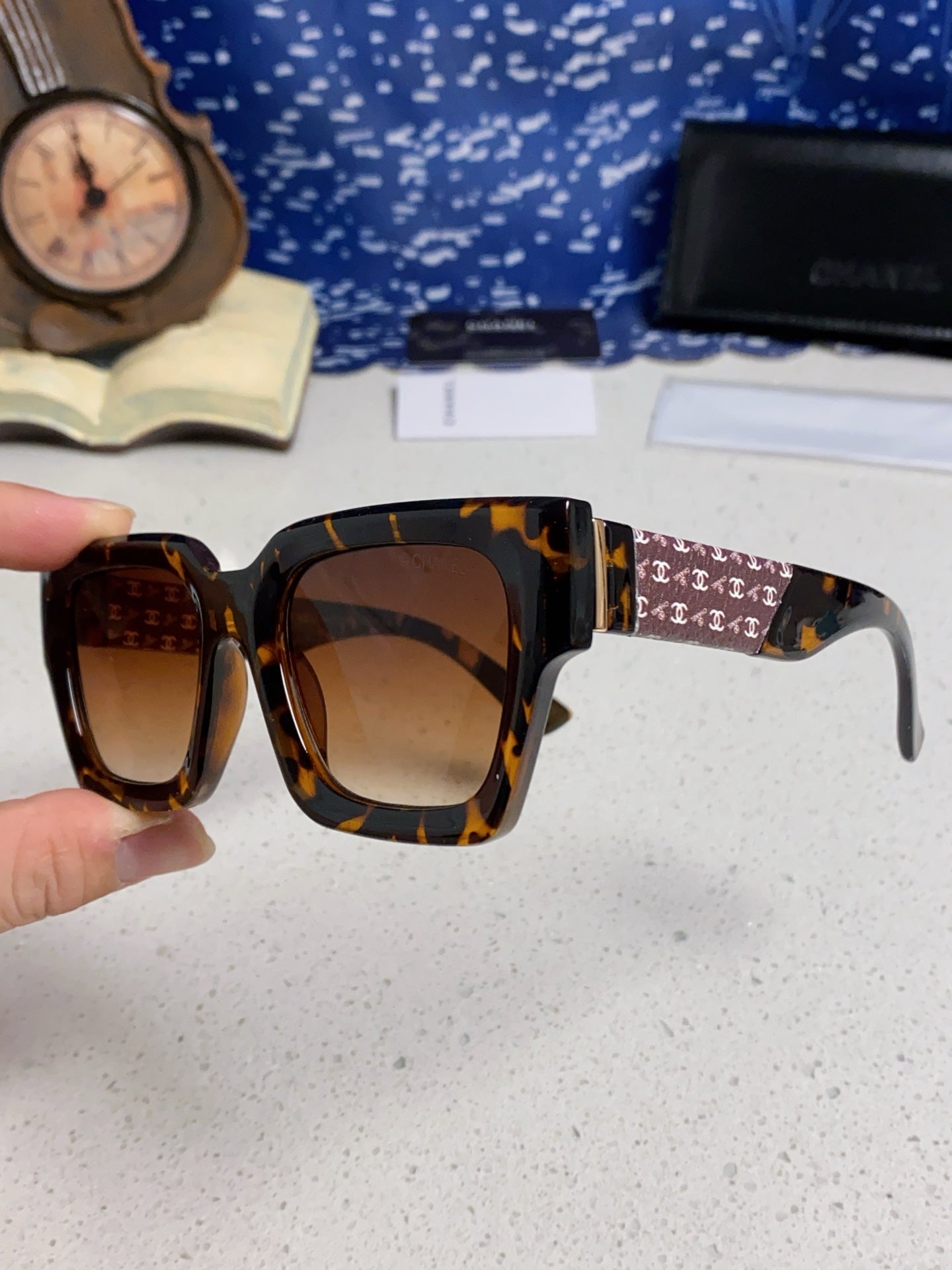Chanel Polarized Square Brown Lens Sunglasses for Women - 158344 - detail image 6