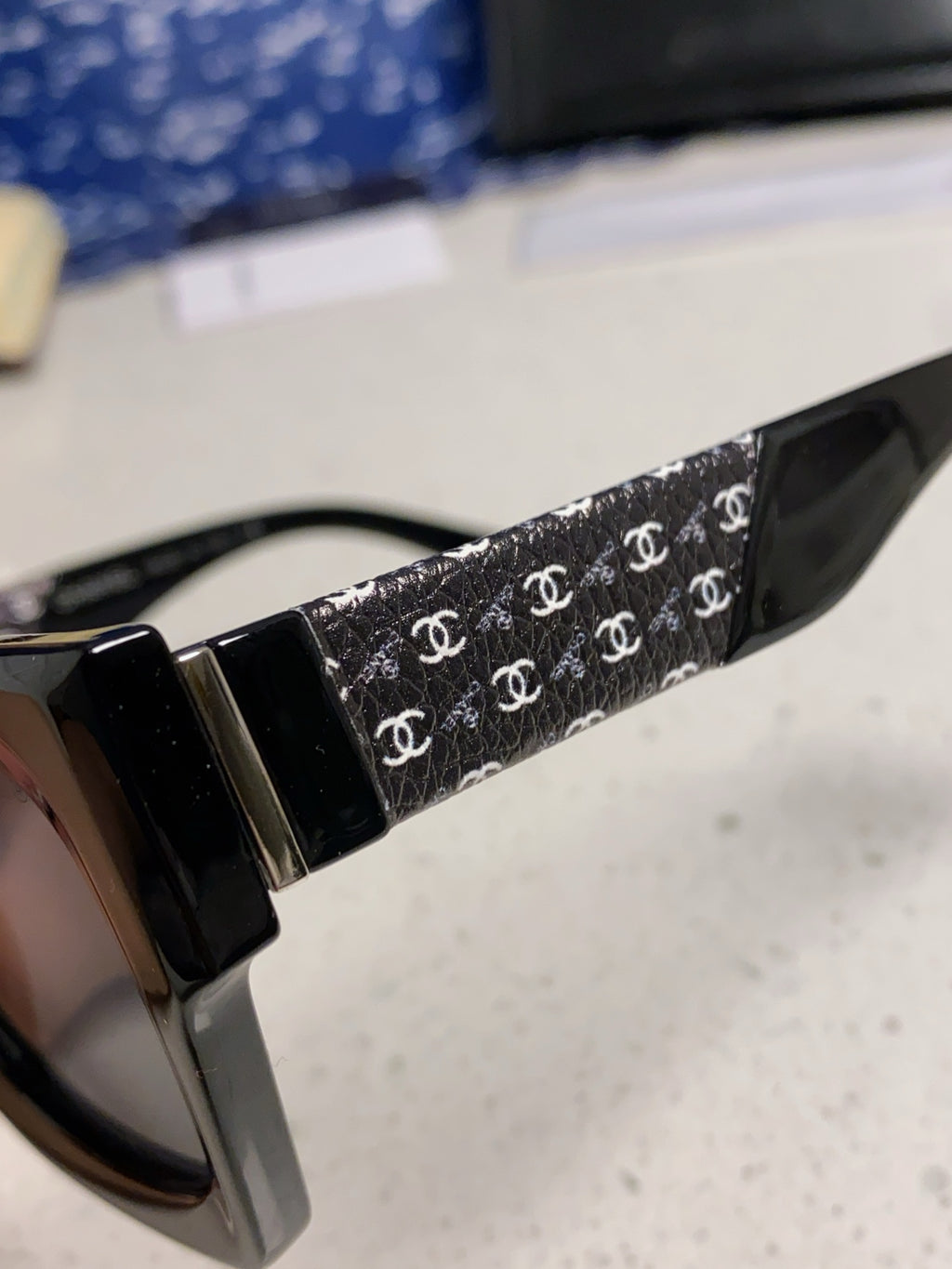 Chanel Polarized Square Gray Lens Sunglasses for Women - 398499 - detail image 7
