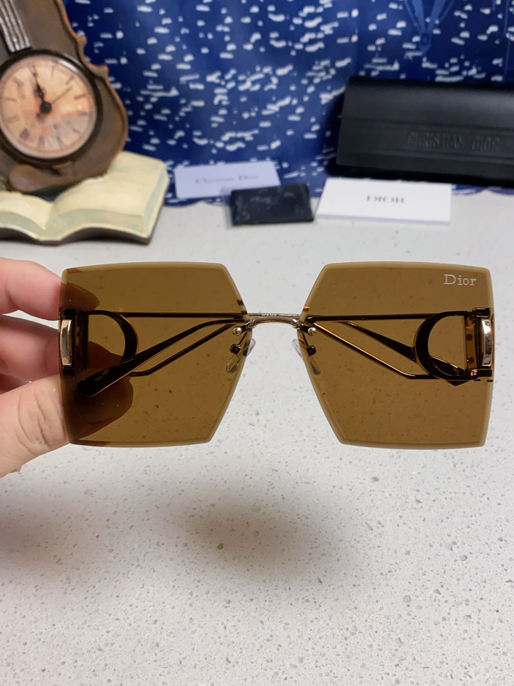 Dior 30MONTAIGNE Lightweight Rimless Brown Lens Sunglasses for Men & - 415360 - detail image 4