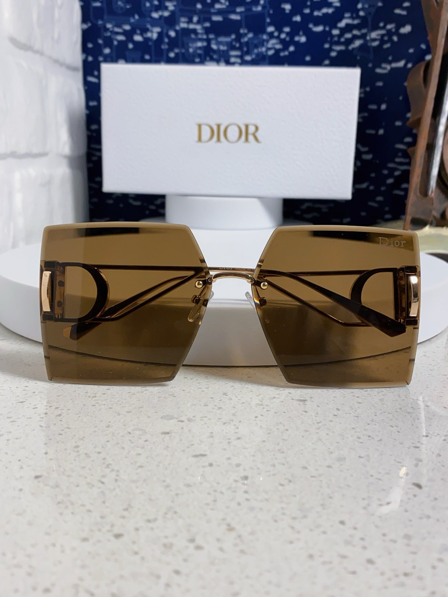 Dior 30MONTAIGNE Lightweight Rimless Brown Lens Sunglasses for Men & - 867124 - detail image 9