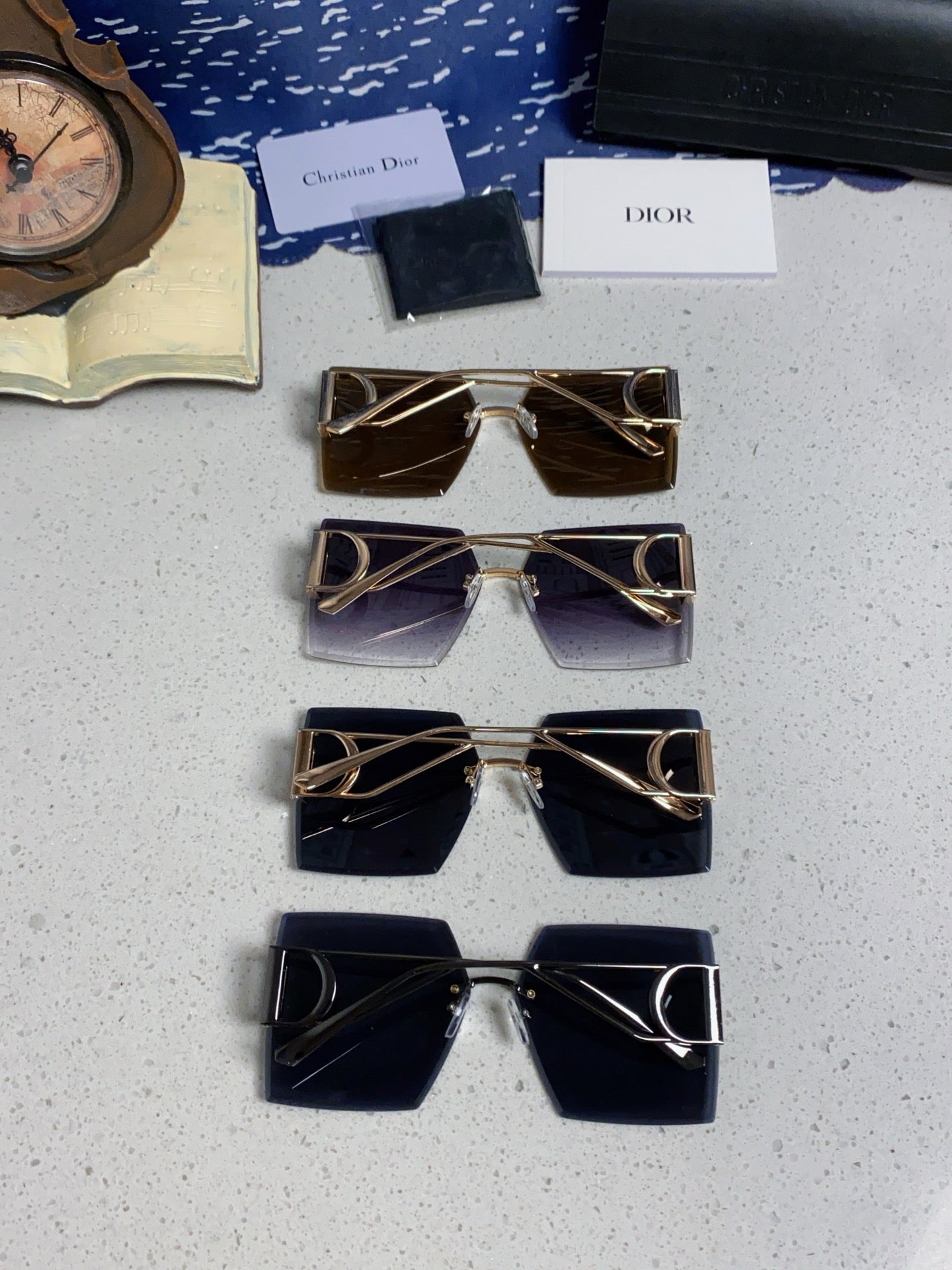 Dior 30MONTAIGNE Lightweight Rimless Red Lens Sunglasses for Men & Wo - 867127 - detail image 11