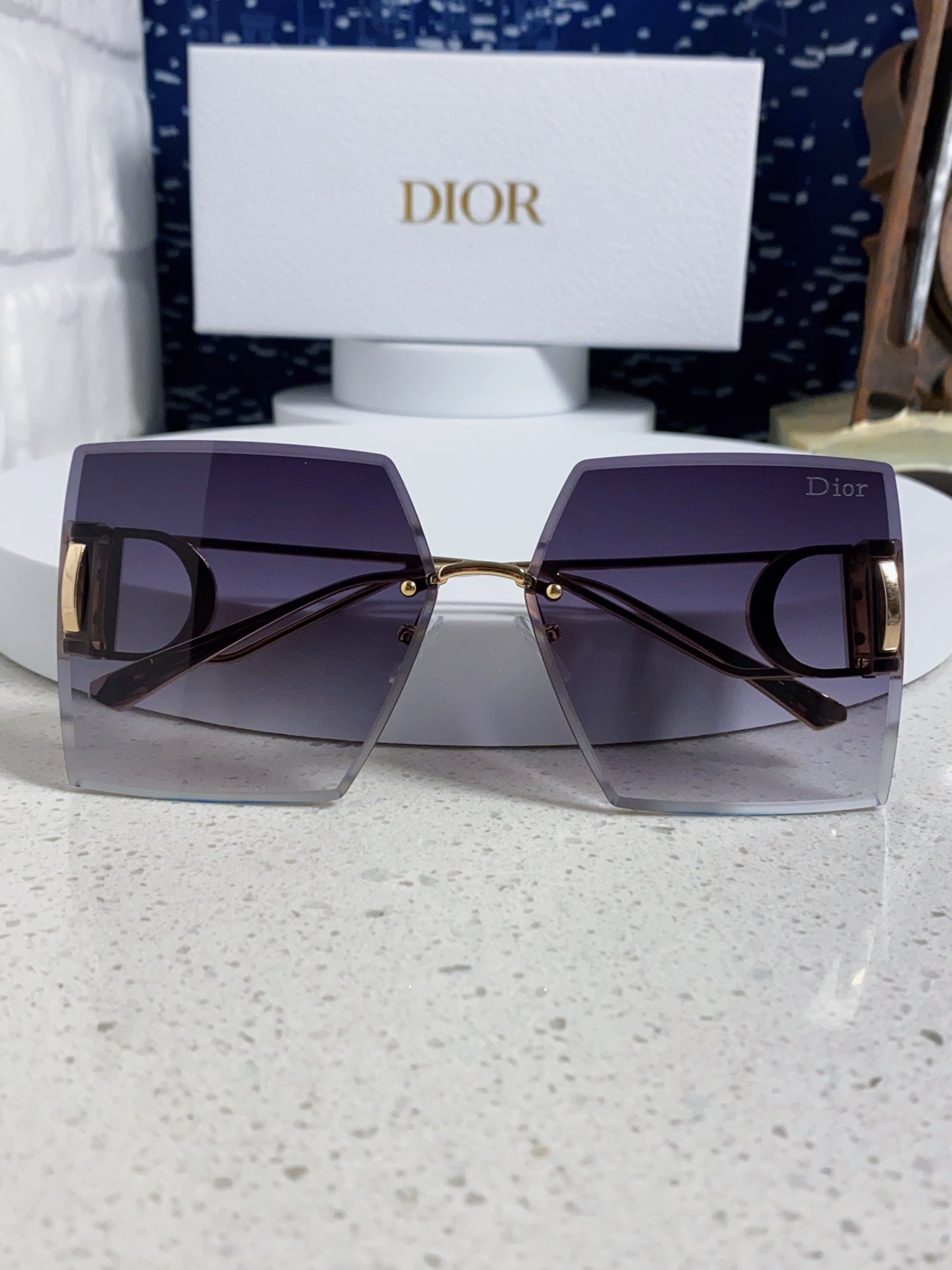 Dior 30MONTAIGNE Lightweight Rimless Gray Lens Sunglasses for Men & W - 415361 - detail image 9